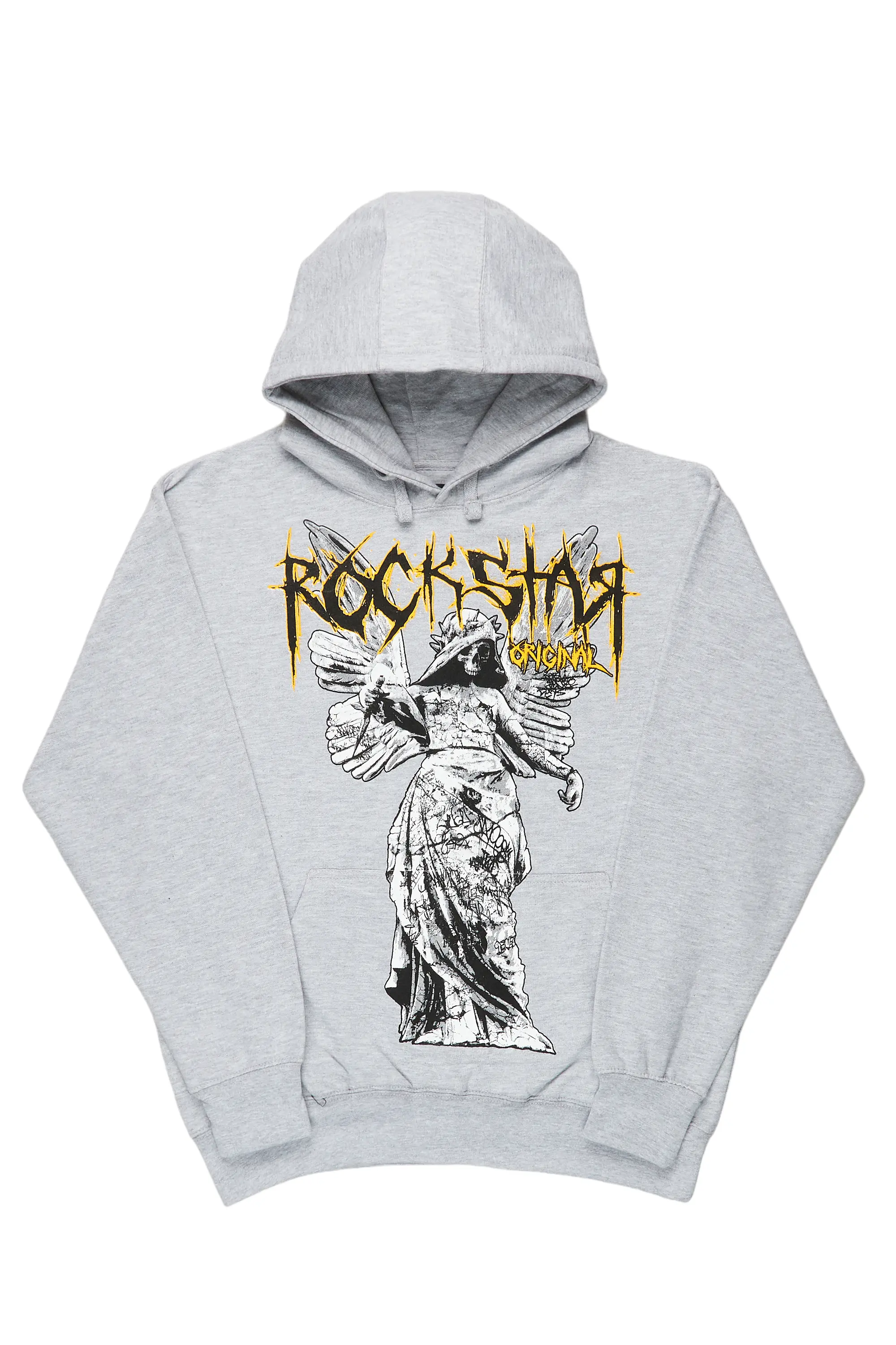 Mathias Heather Grey Graphic Hoodie - Image 2