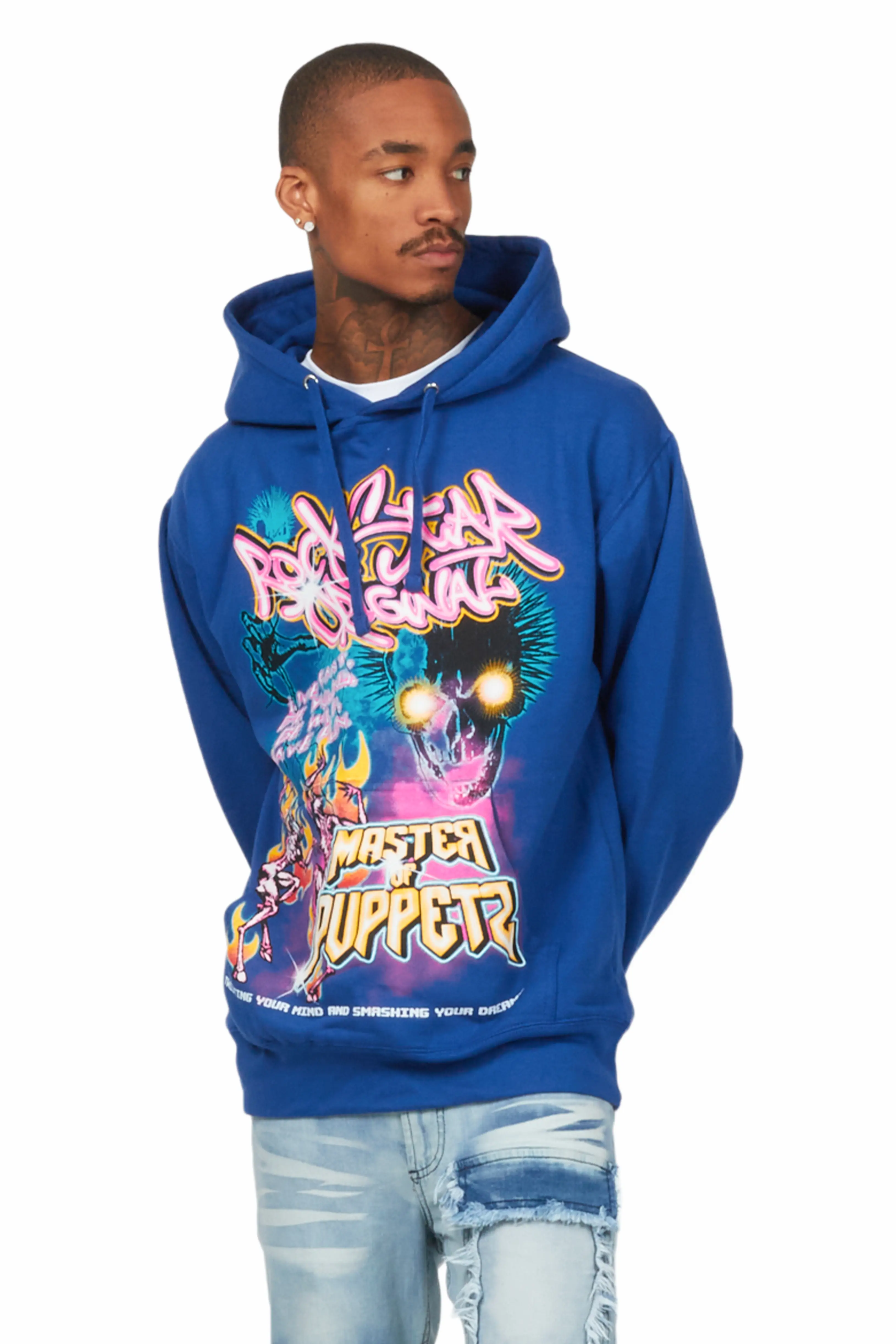 Niko Royal Blue Graphic Hoodie - Image 4