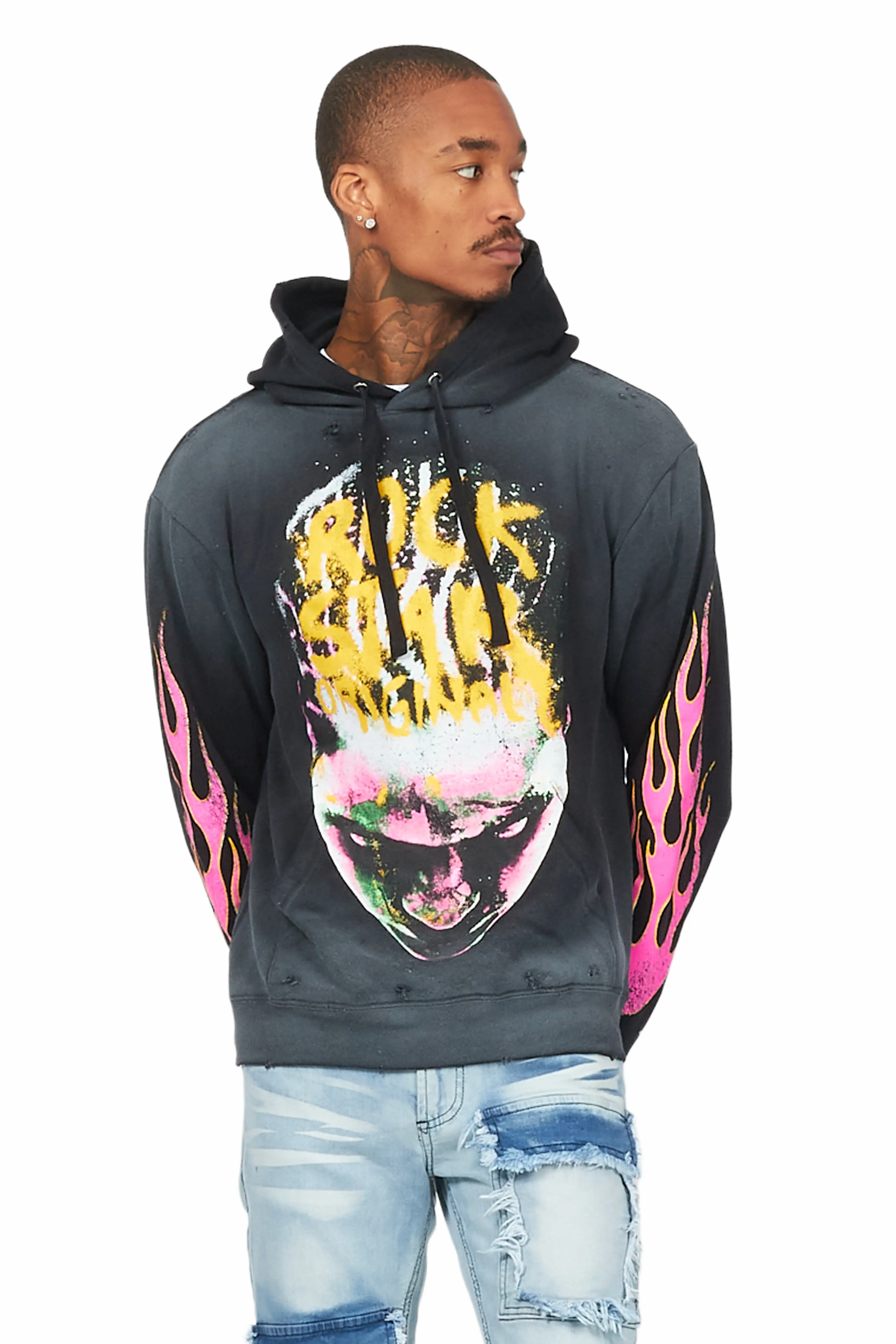 Rafe Black Graphic Hoodie - Image 4