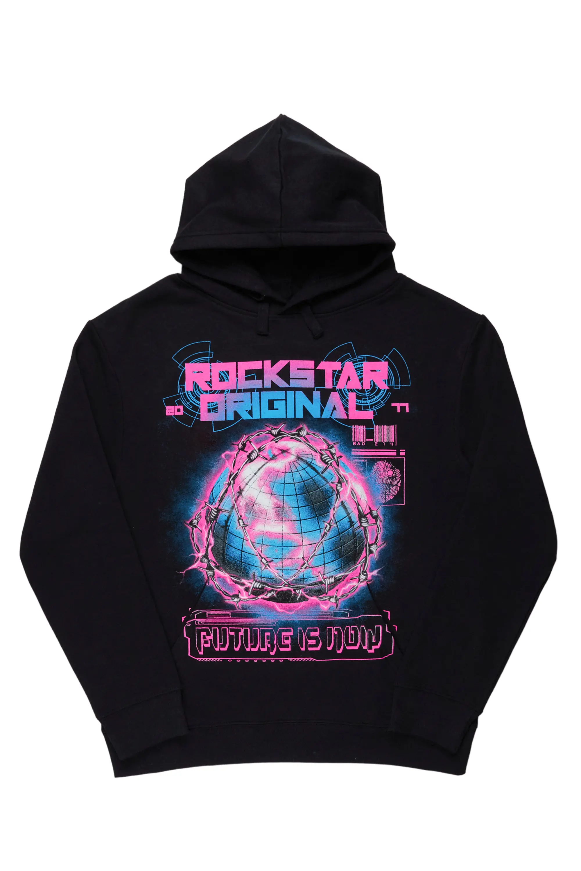 Digital Black Graphic Hoodie - Image 2