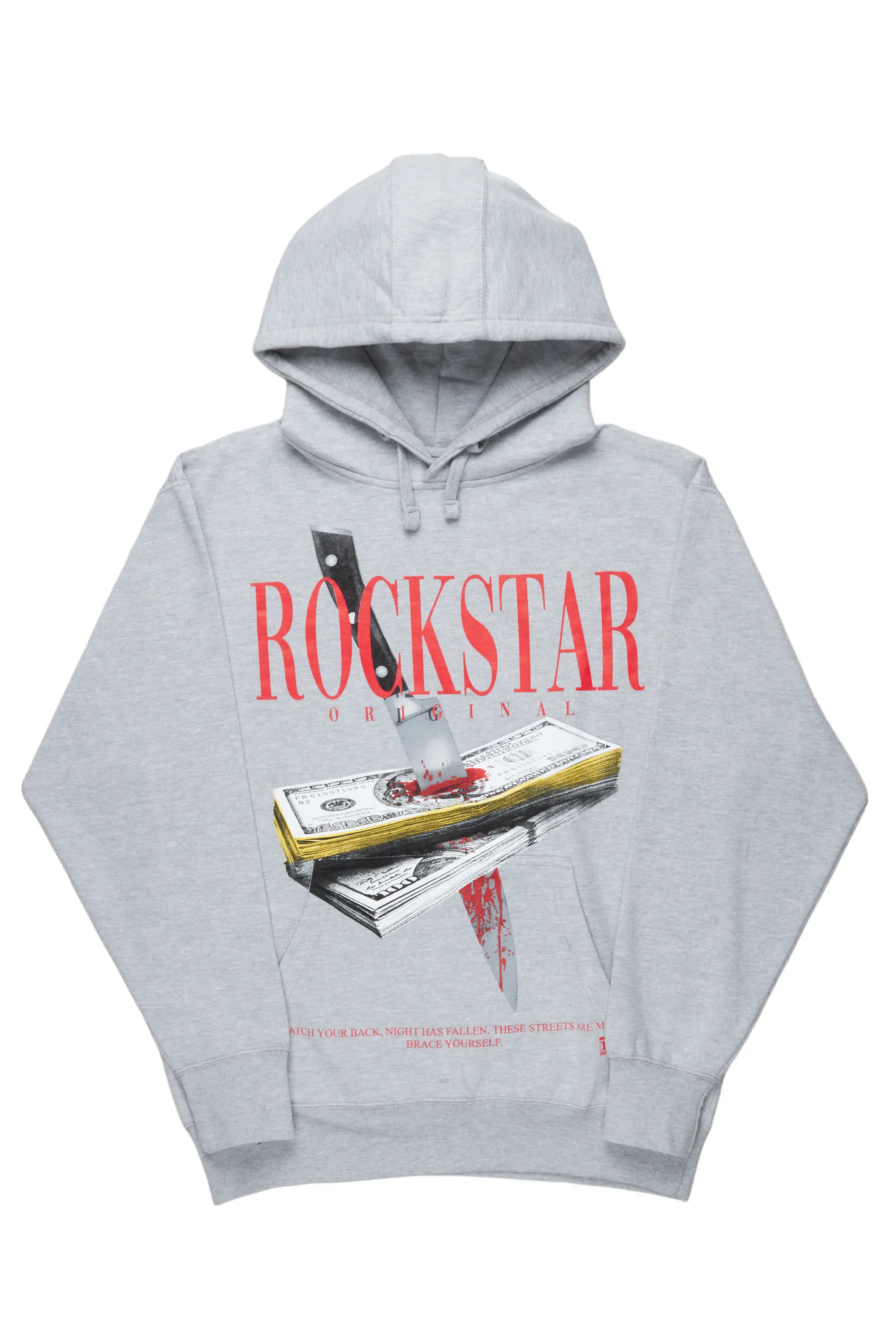 Dayte Nite Heather Grey Graphic Hoodie - Image 2
