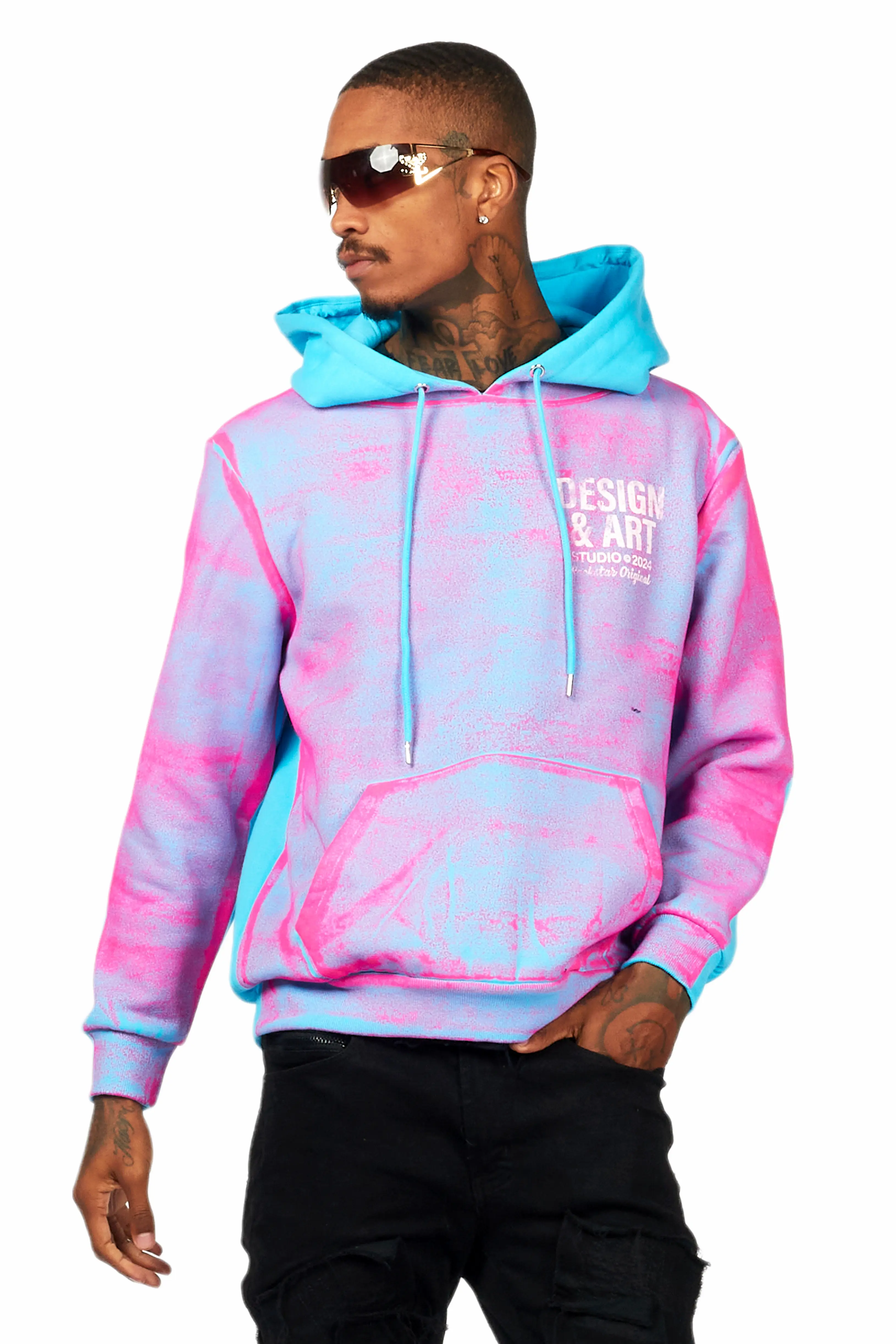 Cano Blue/Pink Graphic Hoodie - Image 2