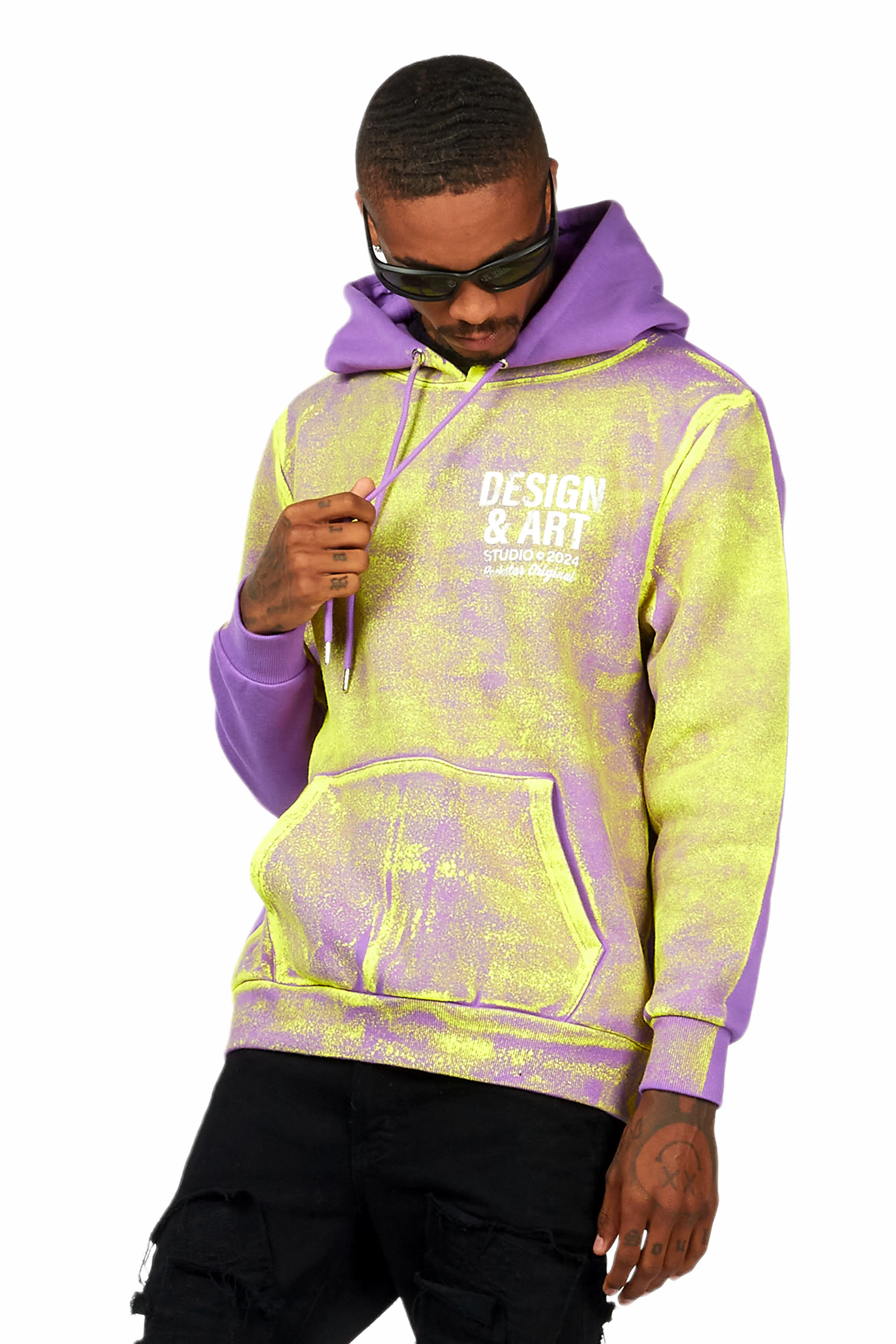Cano Purple/Yellow Graphic Hoodie - Image 3