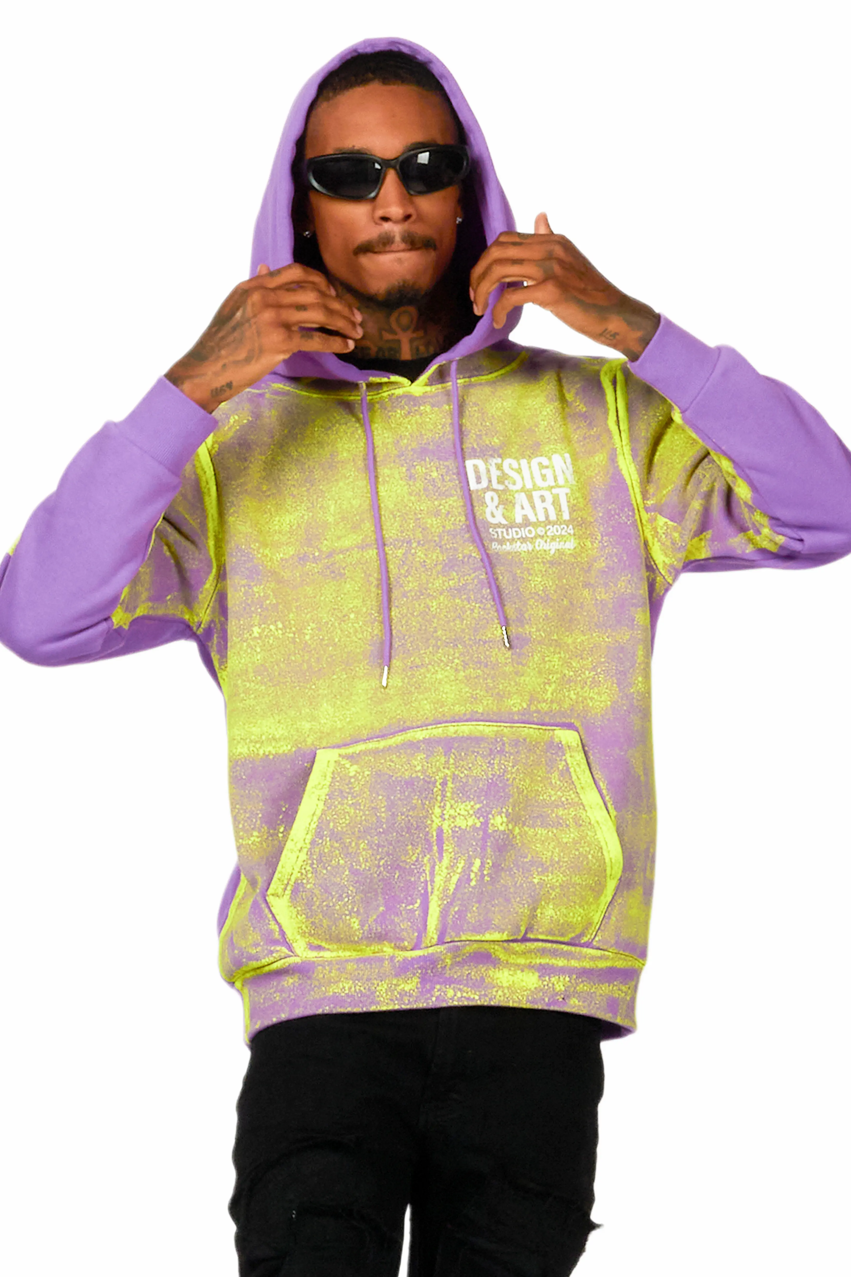 Cano Purple/Yellow Graphic Hoodie - Image 4