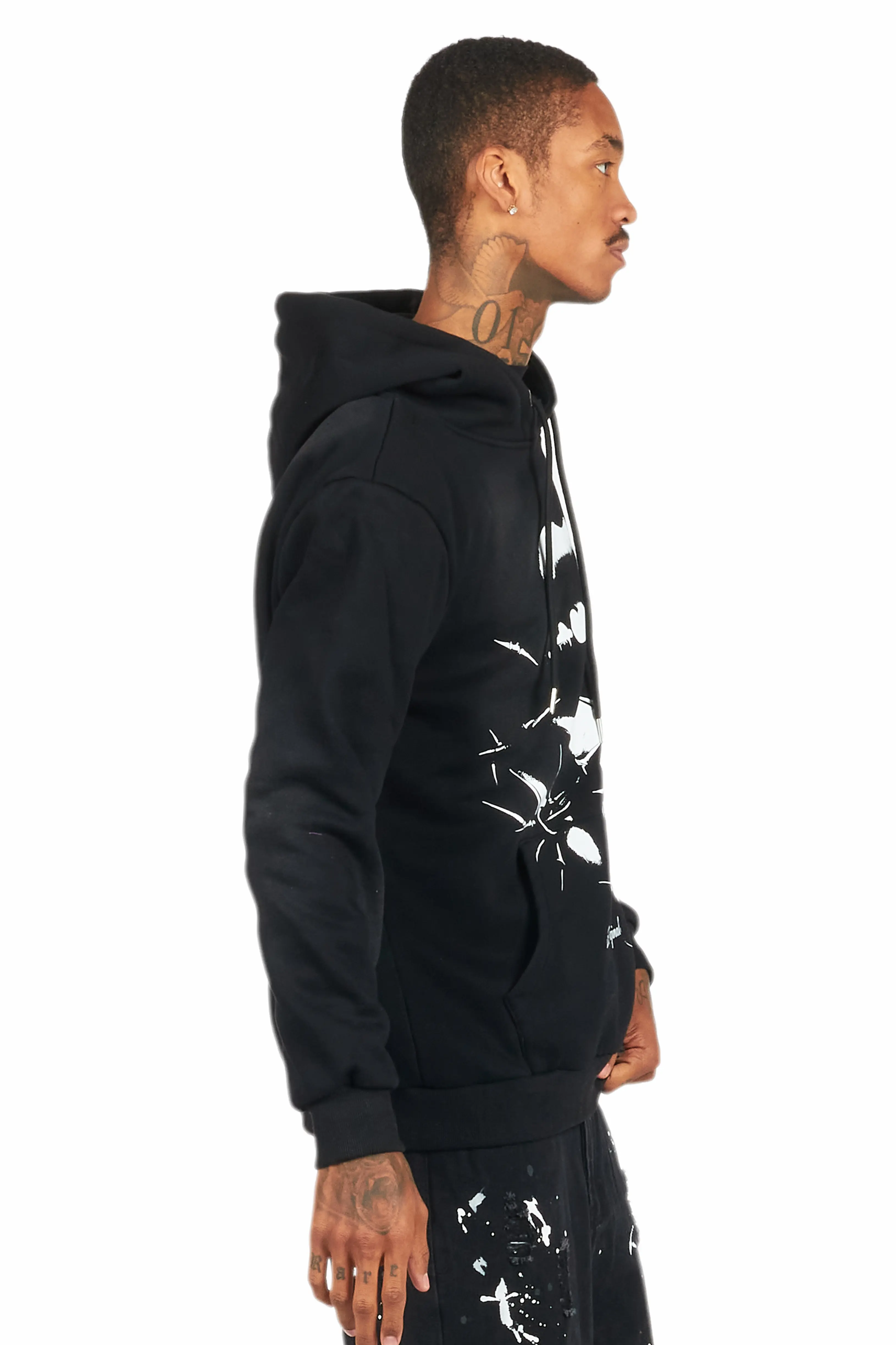 Schmear Black Graphic Hoodie - Image 7