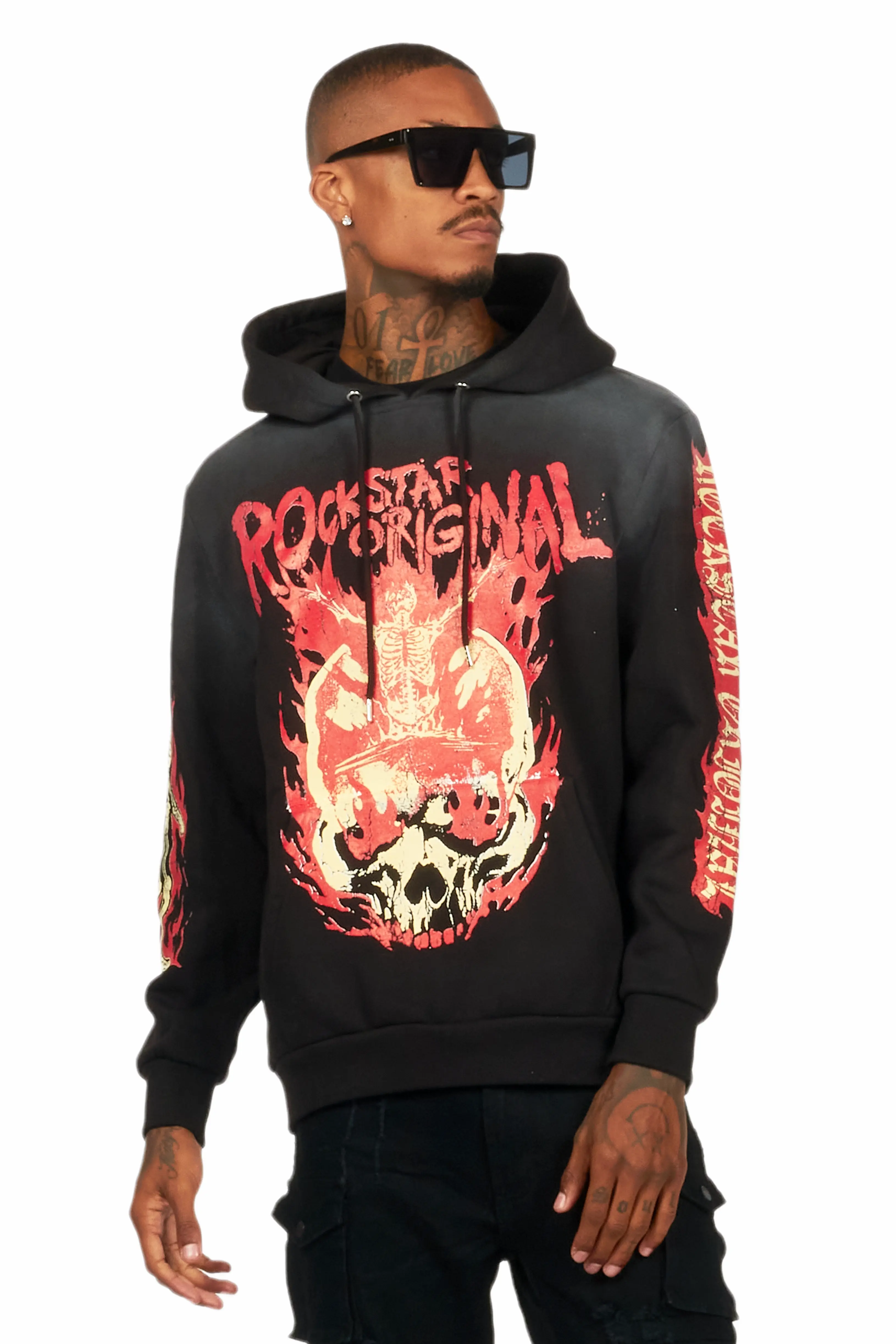 Waho Black Graphic Hoodie - Image 2