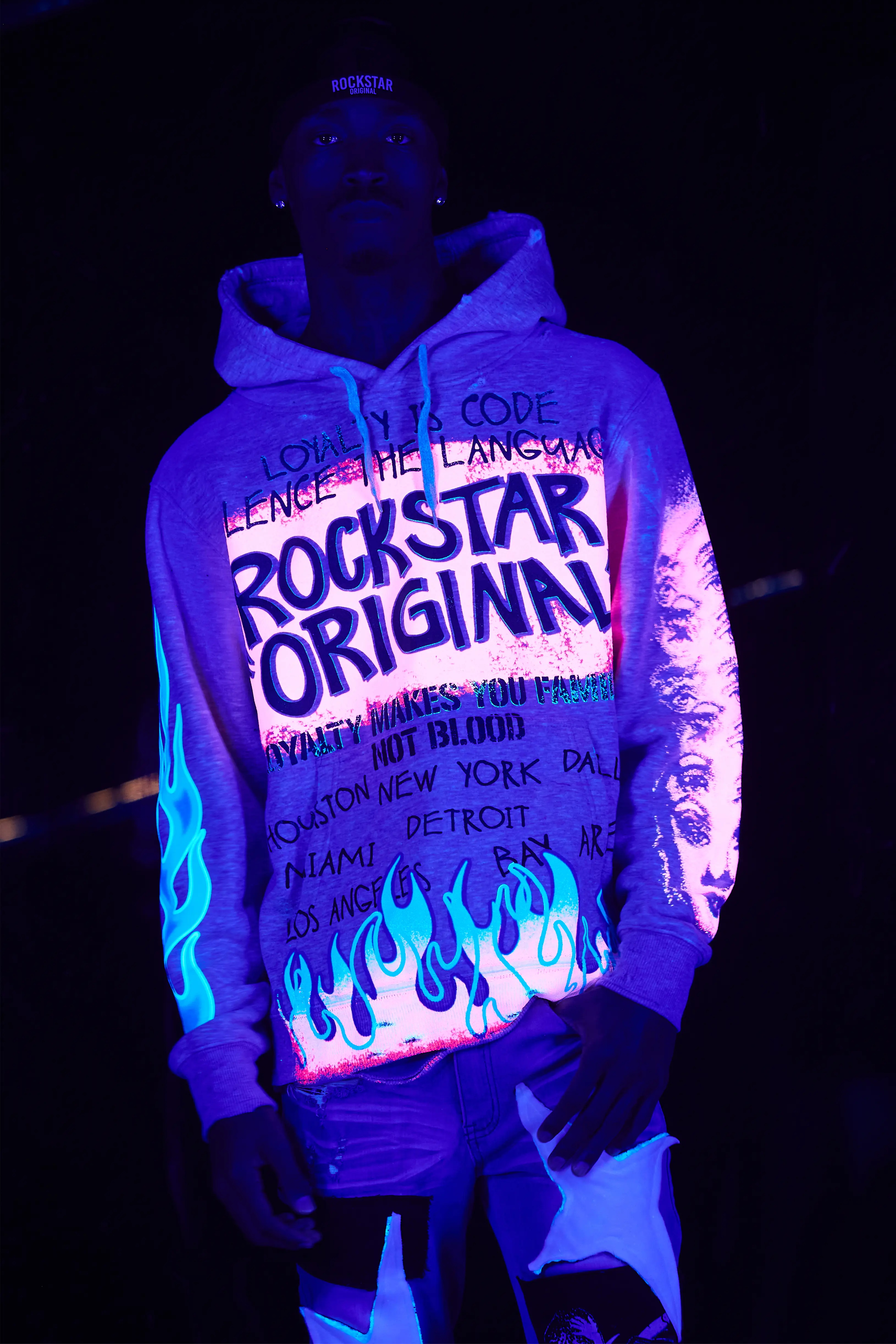 Beno Heather Grey Distressed Graphic Hoodie - Image 6