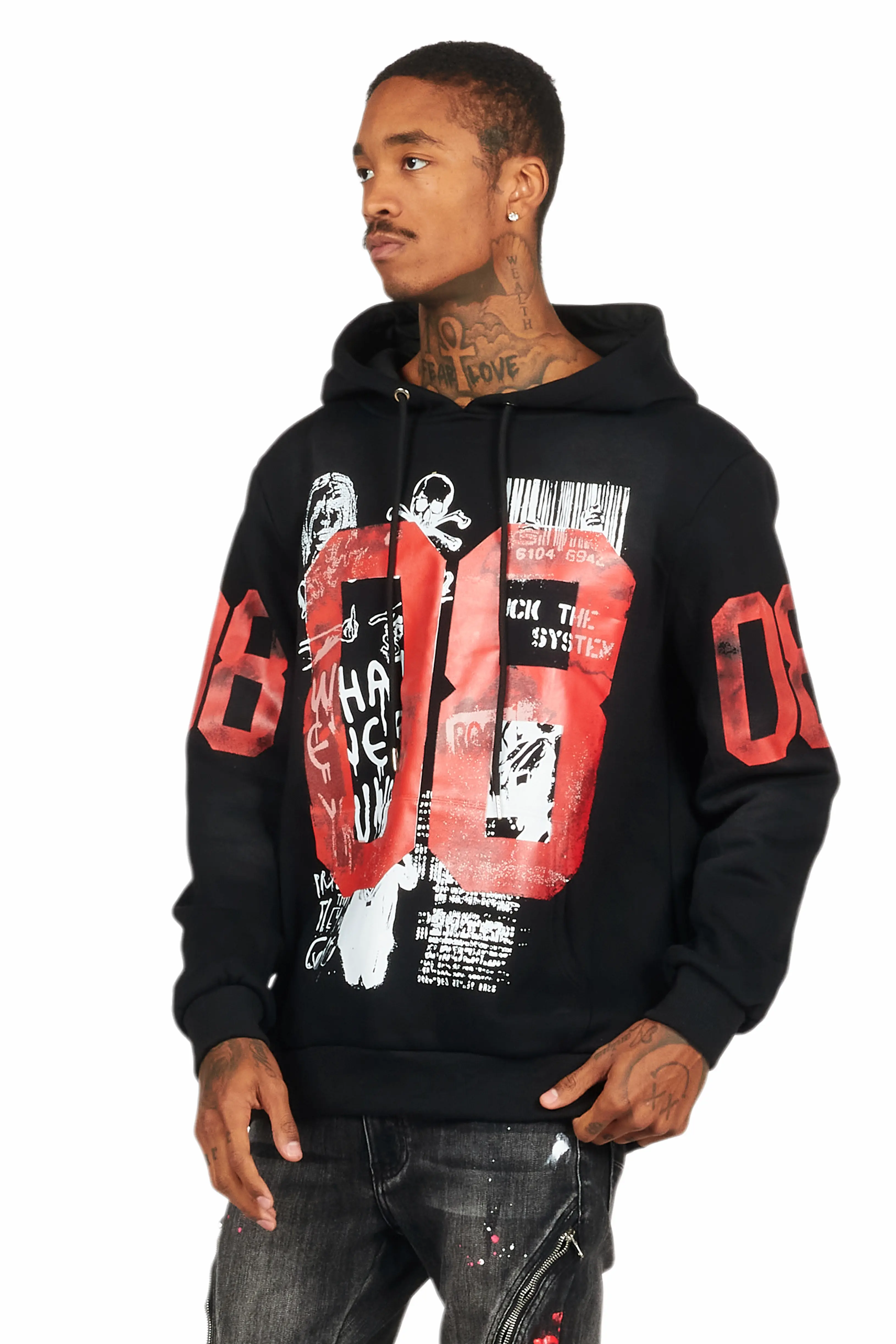 Grill Black Graphic Hoodie - Image 5