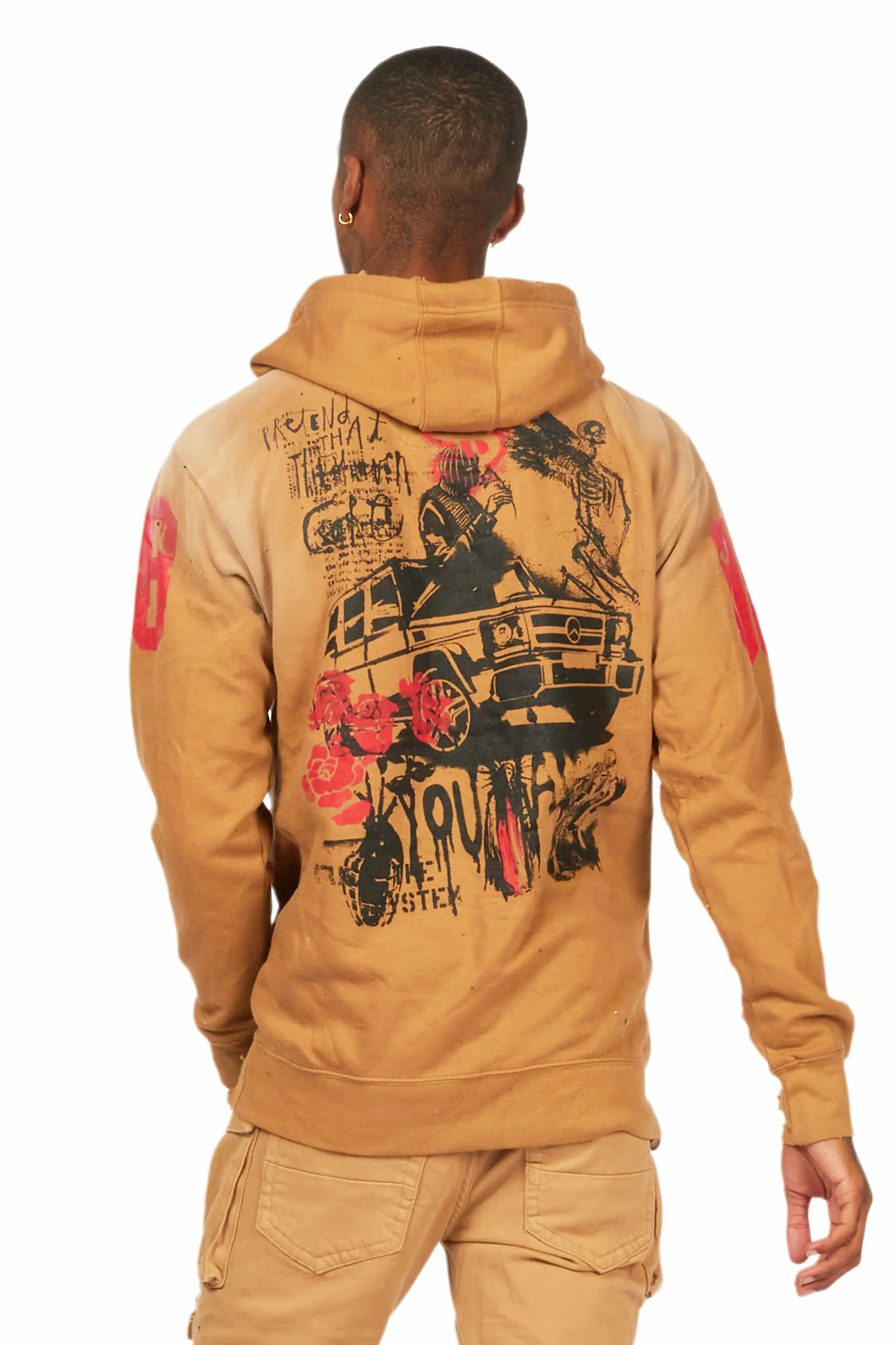Grill Tan Distressed Graphic Hoodie - Image 5