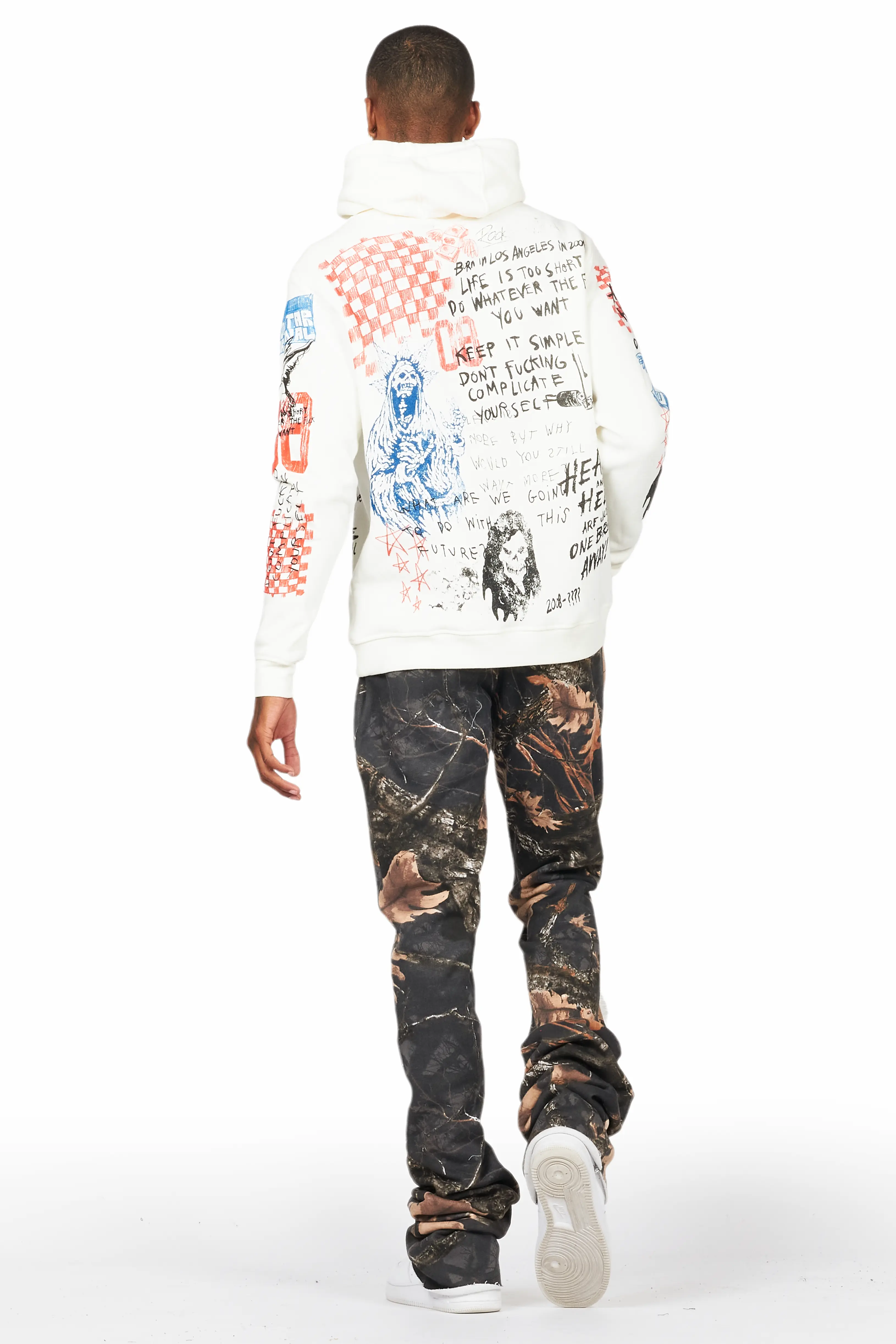 Gabin Beige Graphic Hoodie - Image 4