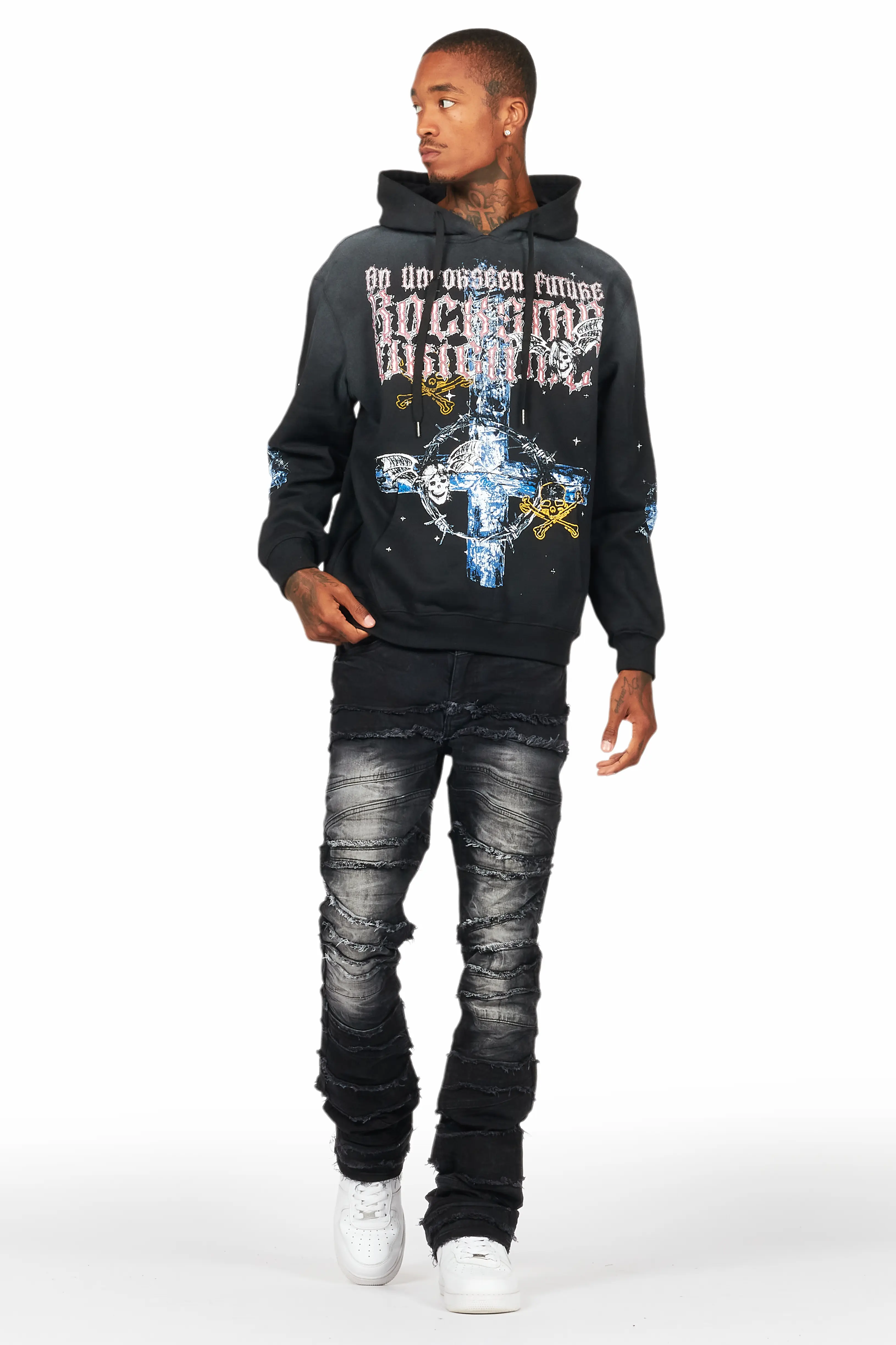 Hagan Black Graphic Hoodie - Image 2