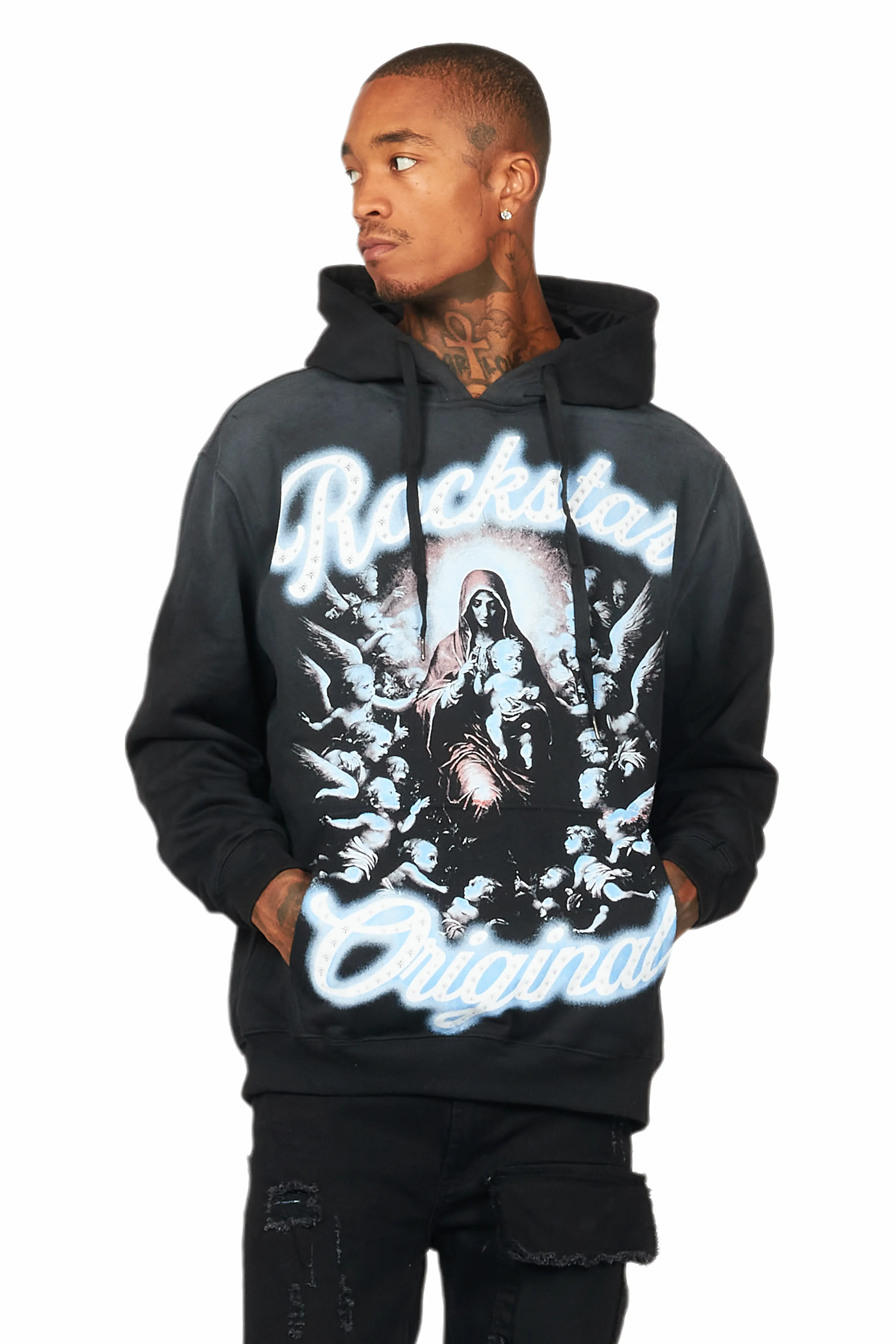 Ibbis Black Graphic Hoodie - Image 2