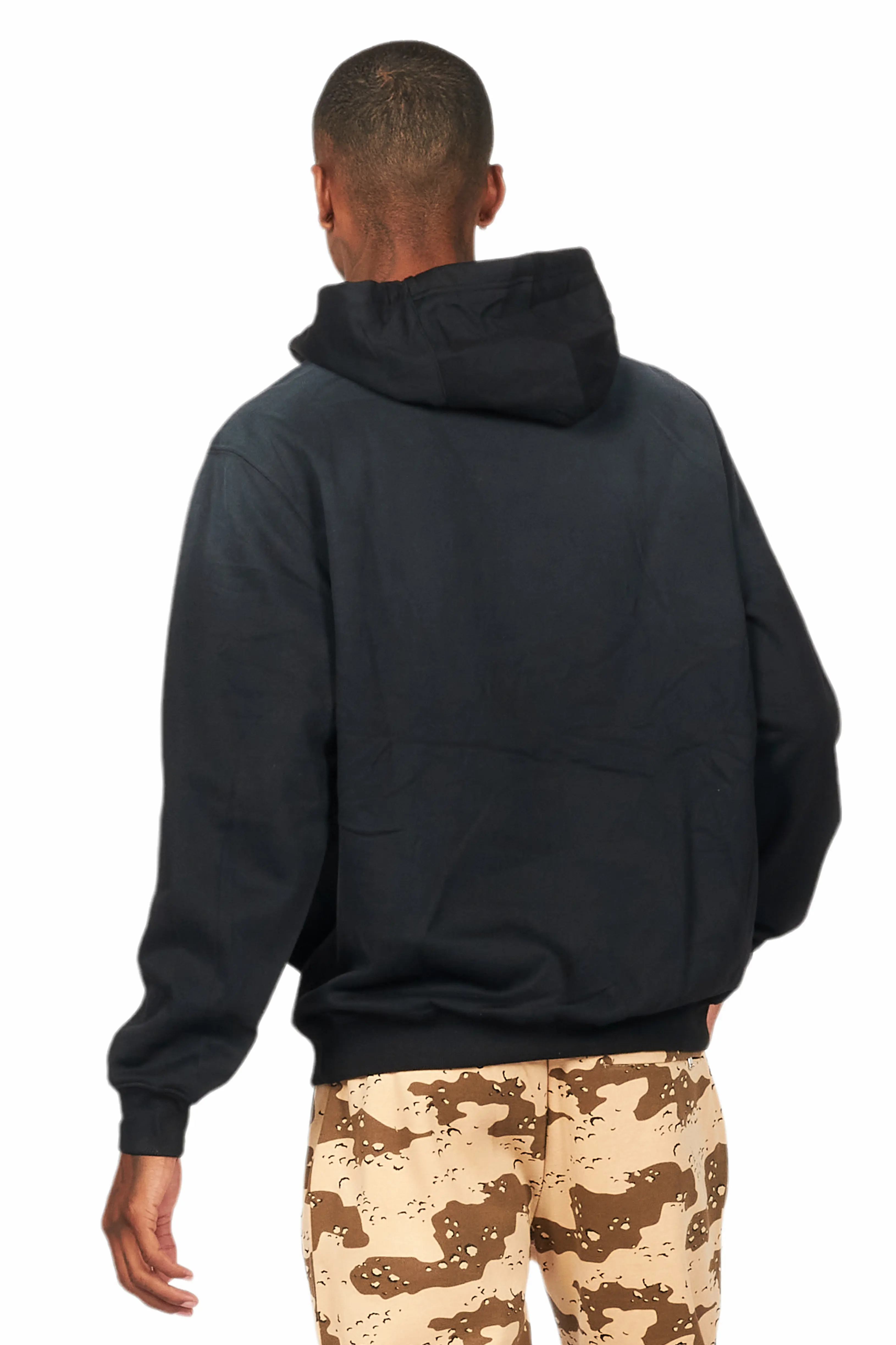 Kateo Black Graphic Distressed Hoodie - Image 3
