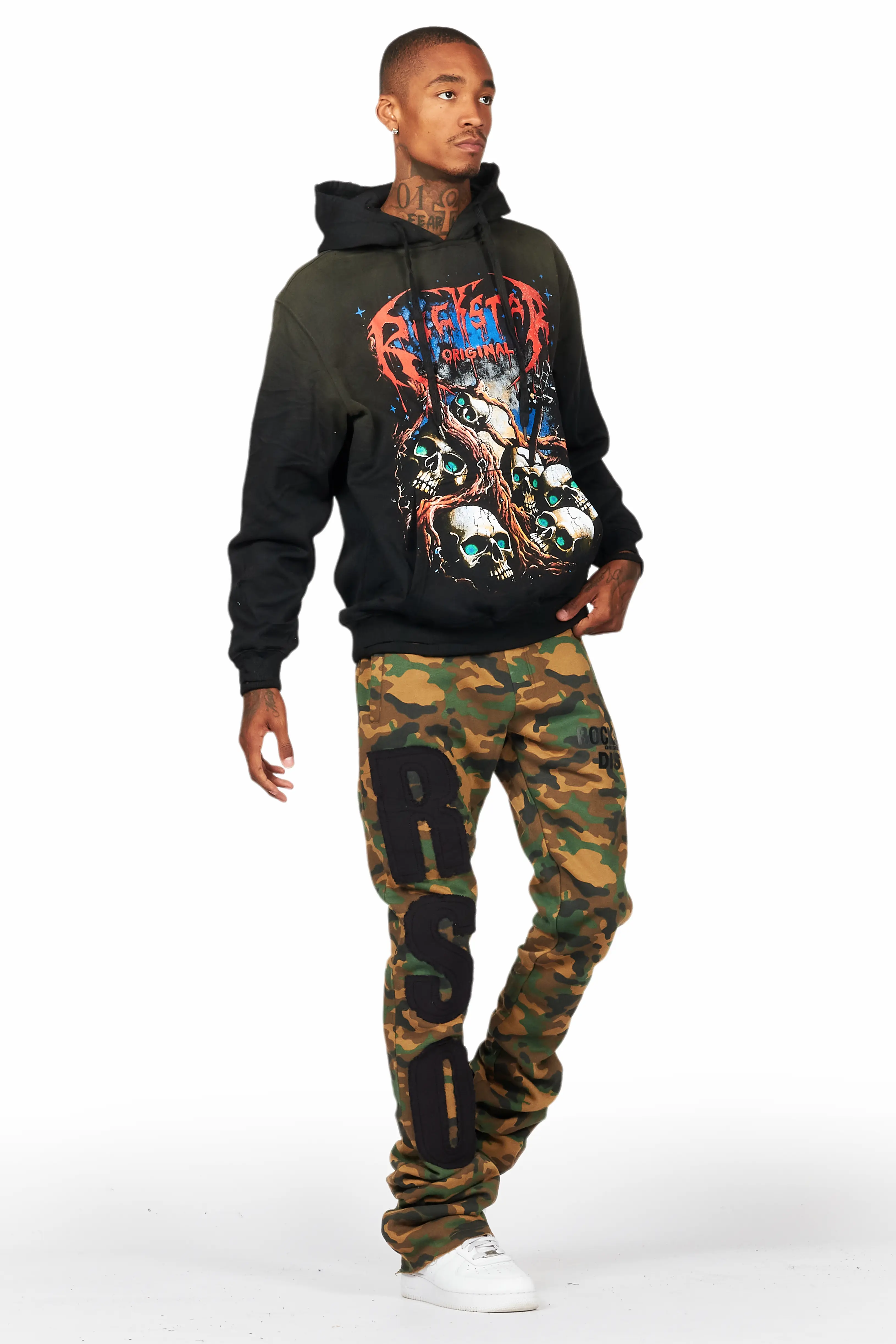 Cappy Black Graphic Distressed Hoodie - Image 2