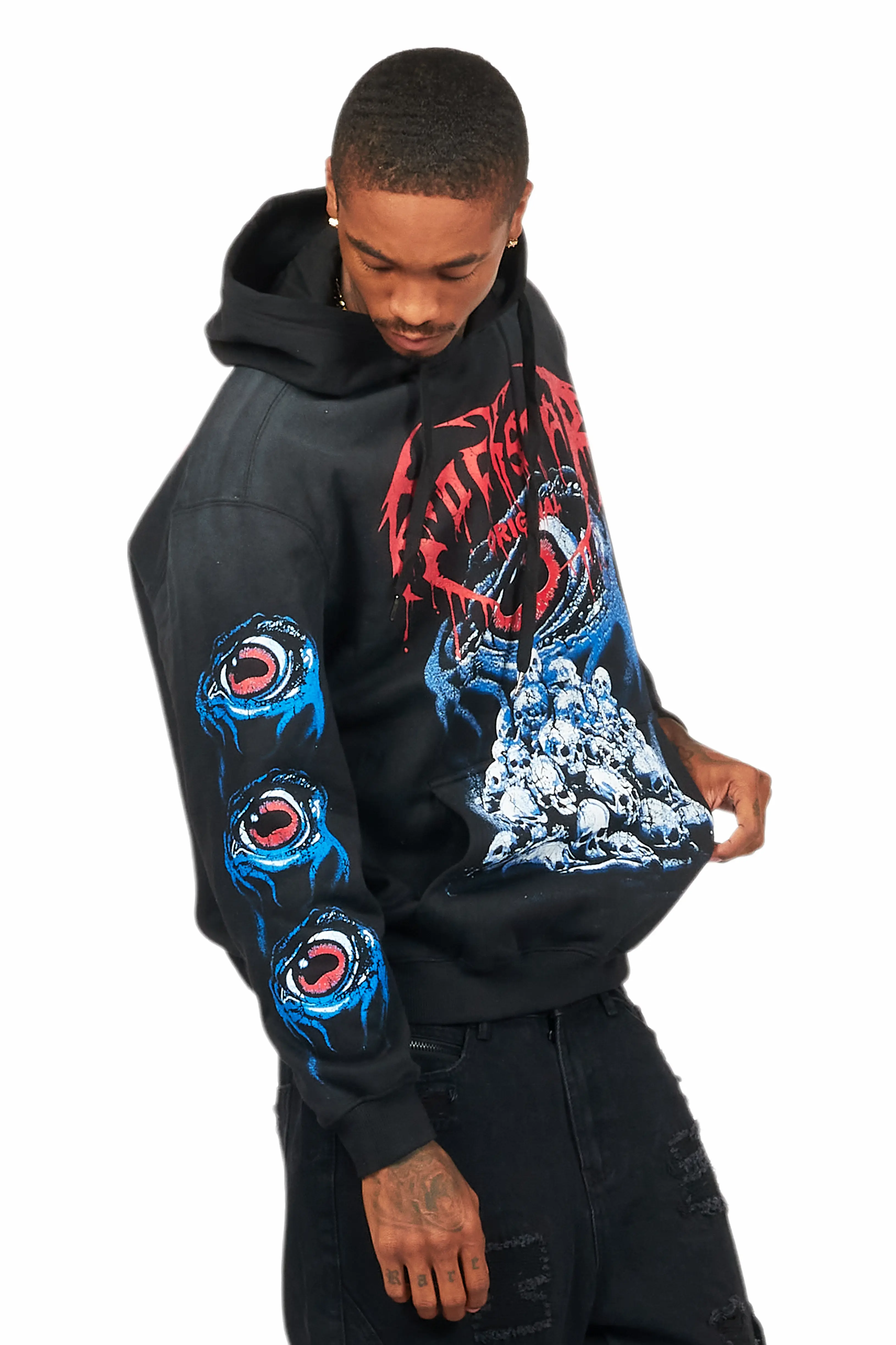 Vicious Black Graphic Hoodie - Image 4
