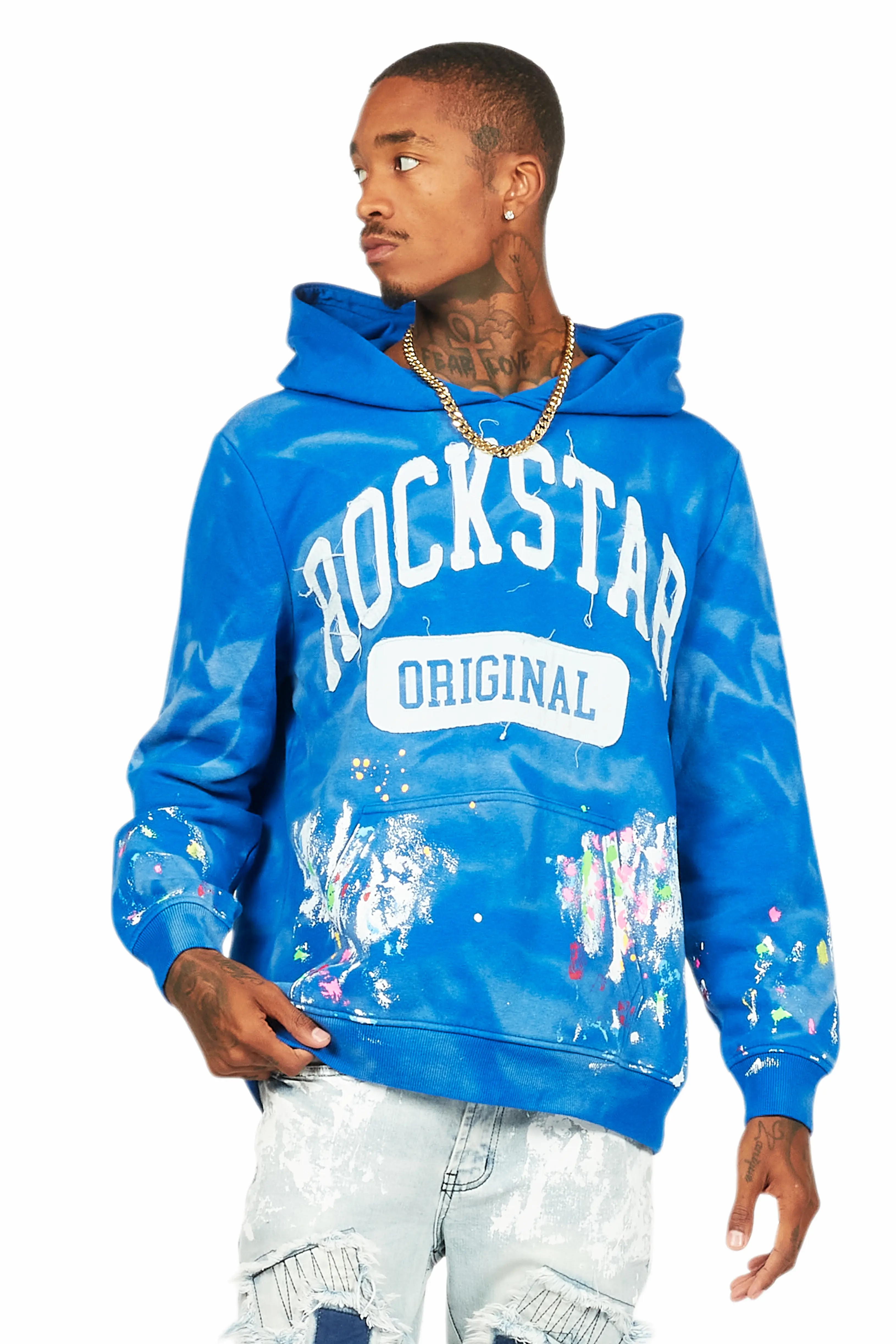 Balta Royal Blue Graphic Painter Hoodie - Image 2