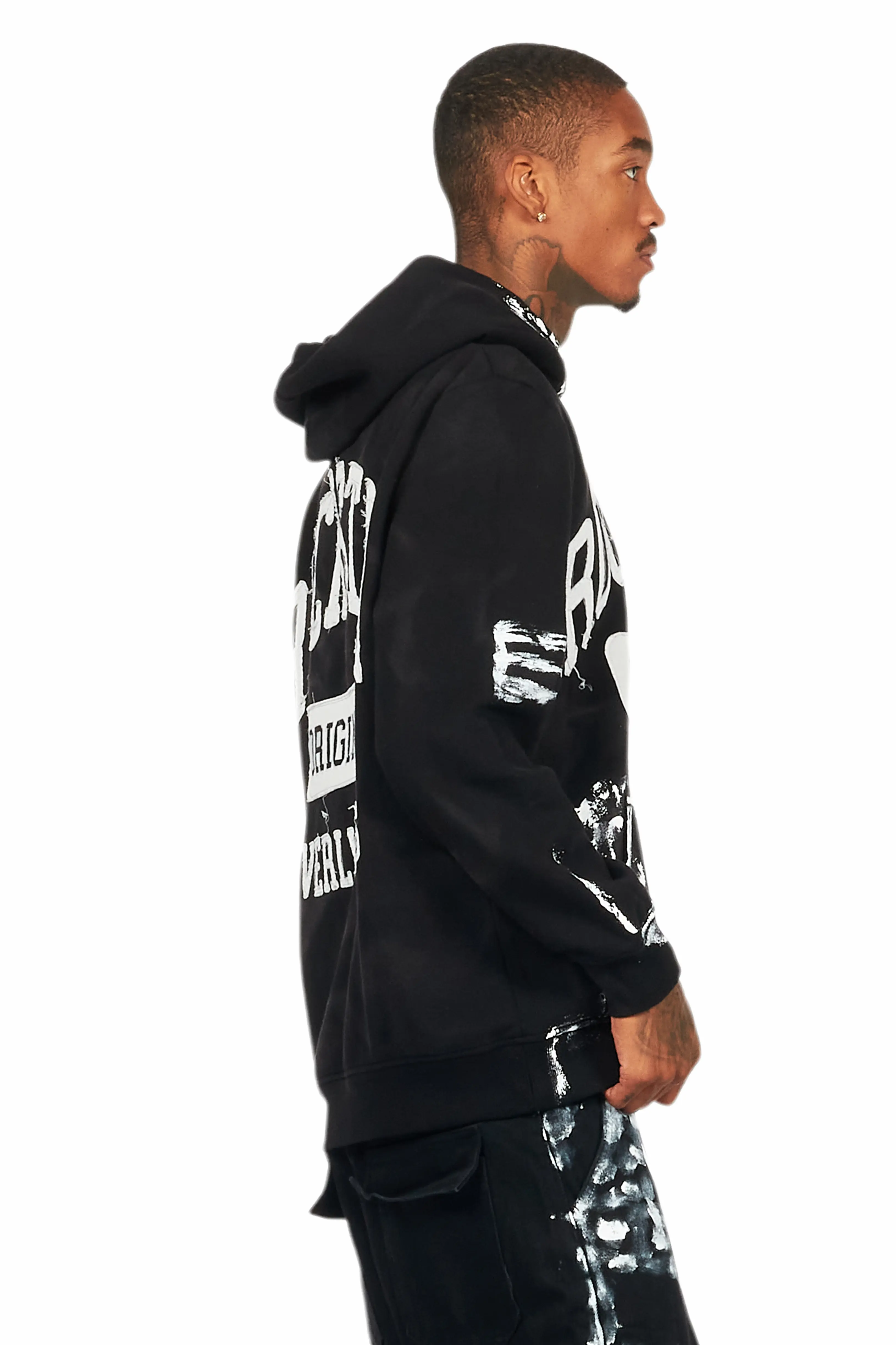 Karlo Black Graphic Painter Hoodie - Image 3