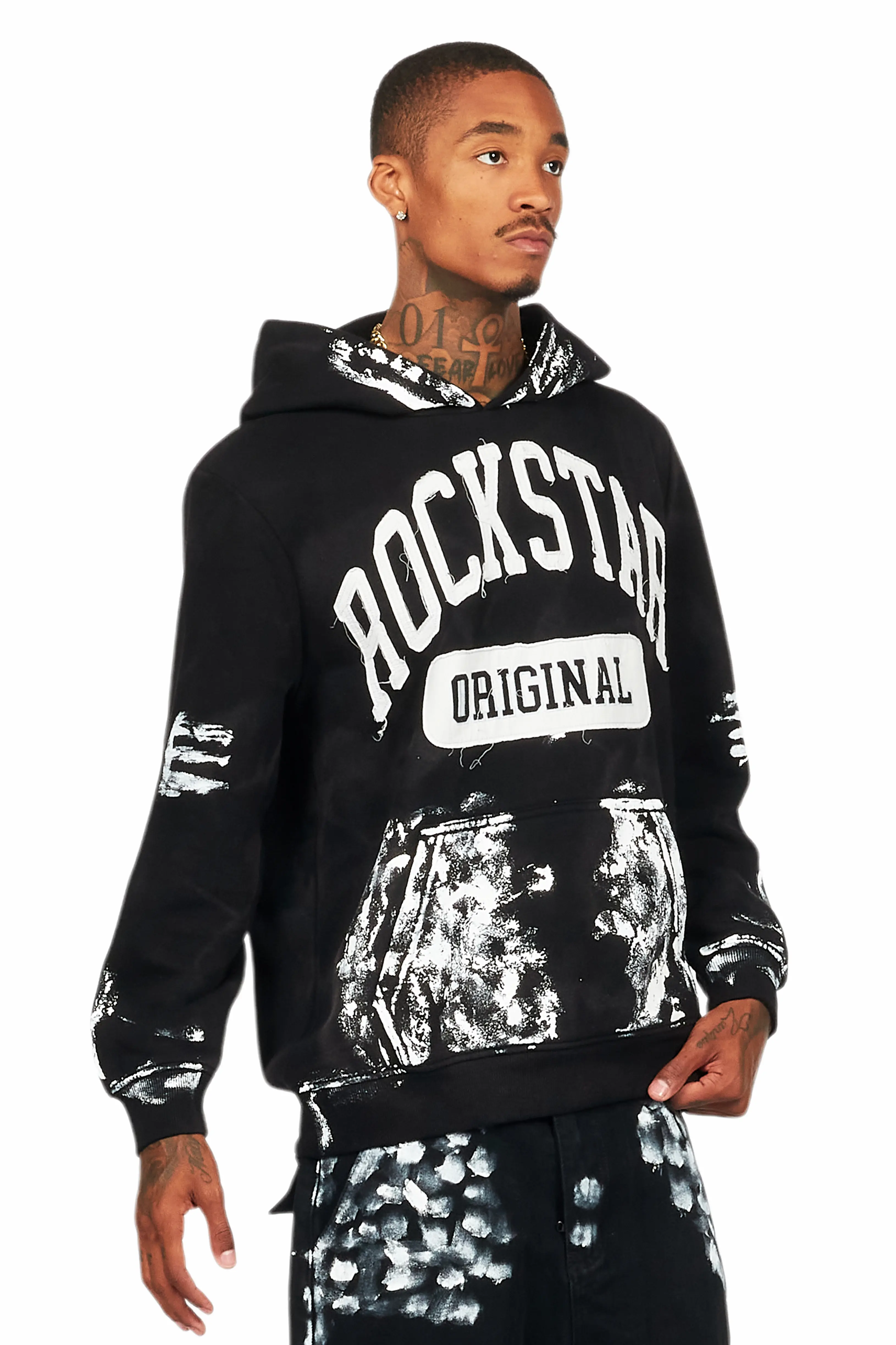 Karlo Black Graphic Painter Hoodie - Image 6