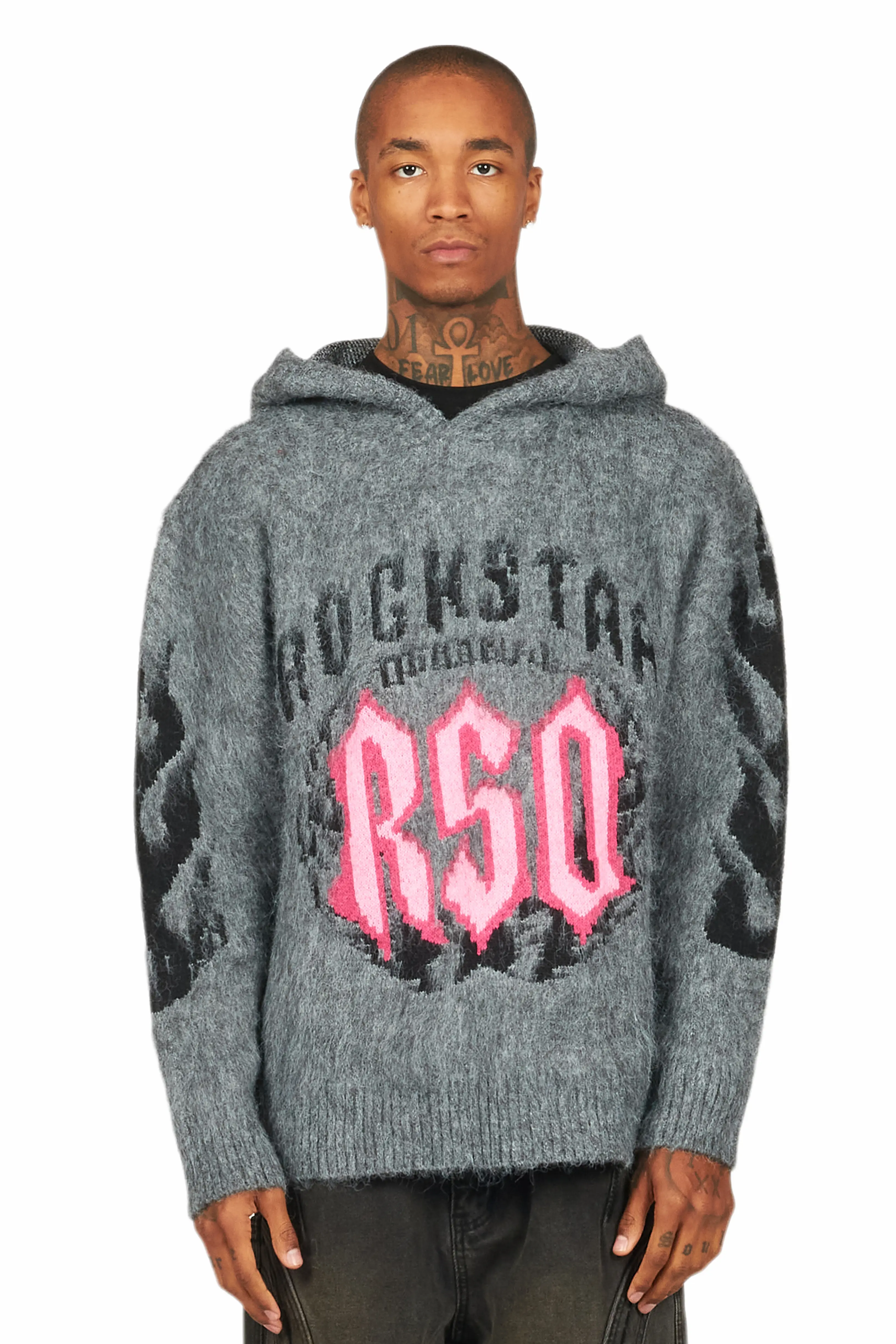Boaz Heather Grey Graphic Hoodie - Image 2
