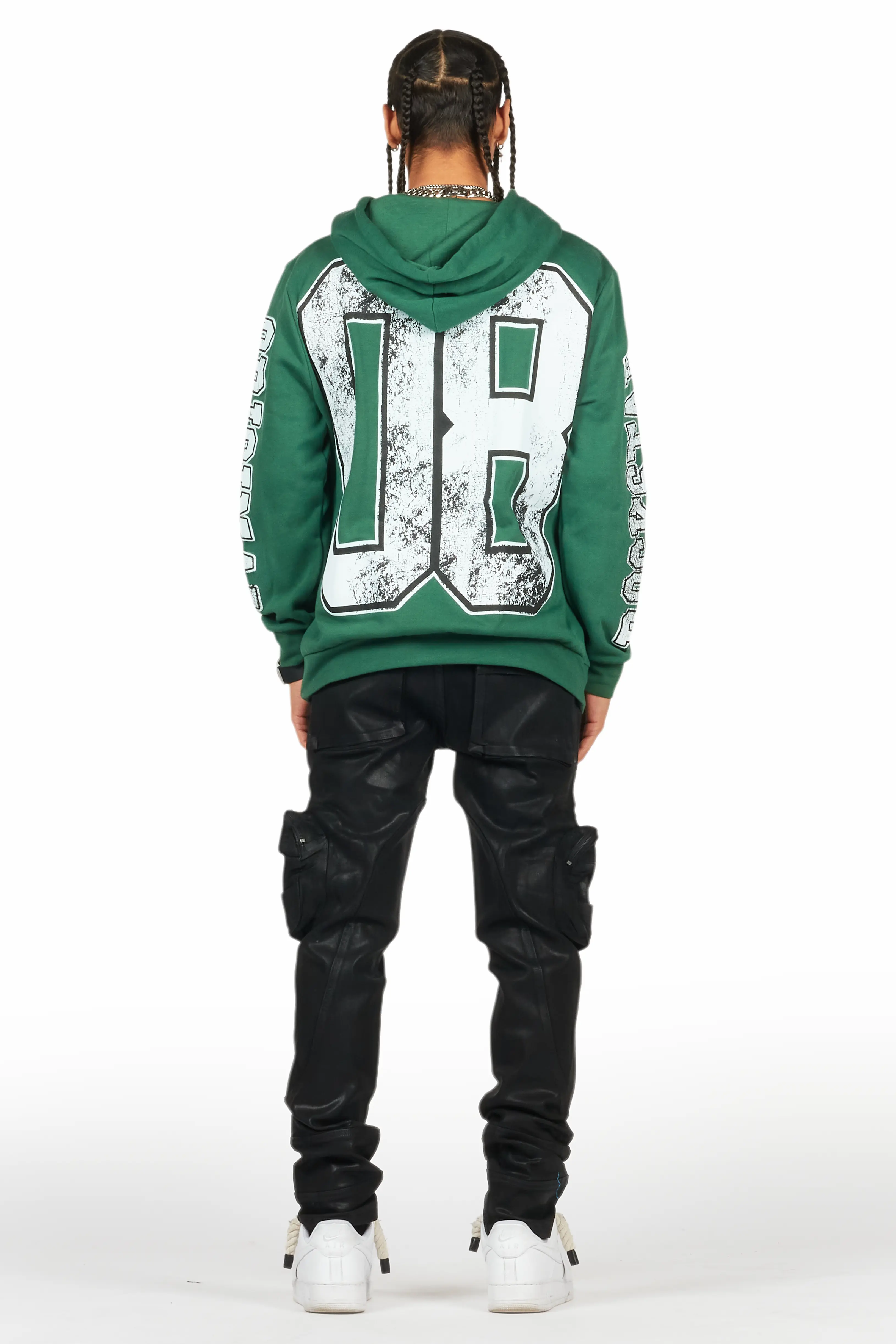 Fields Green Distressed Graphic Hoodie - Image 4