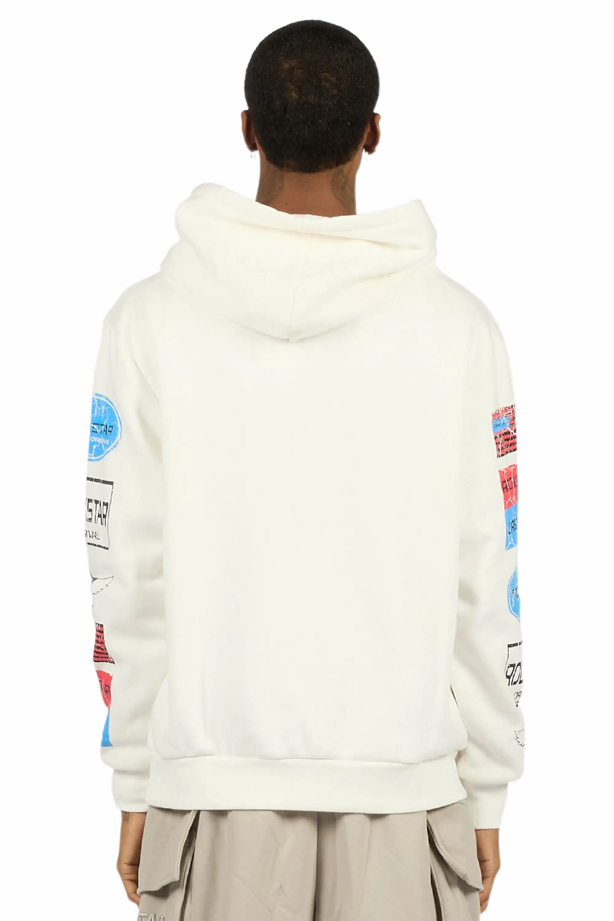 Rso Racing Club White Distressed Graphic Relaxed Hoodie - Image 8