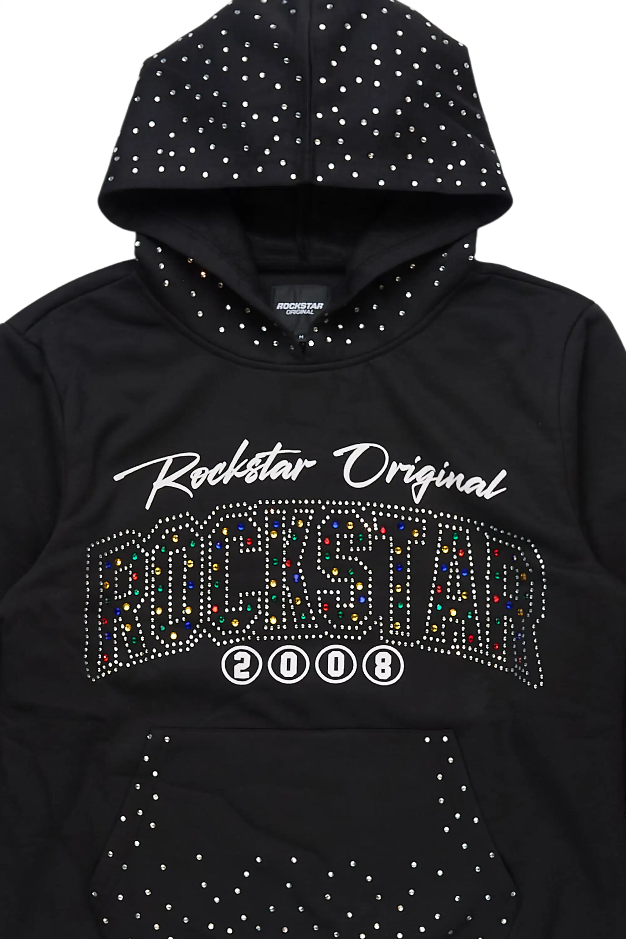Gabino Black Rhinestone Boxy Crop Hoodie - Image 7