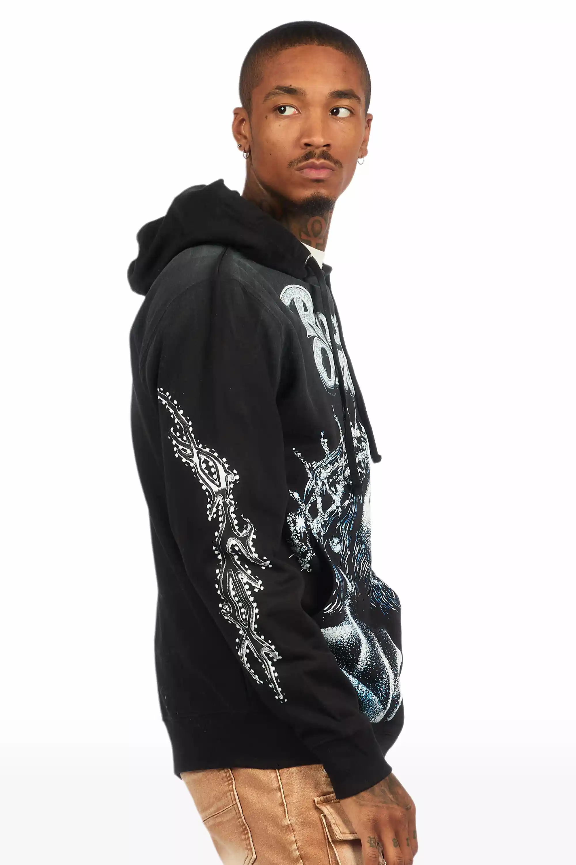 Darius Black Graphic Hoodie - Image 5