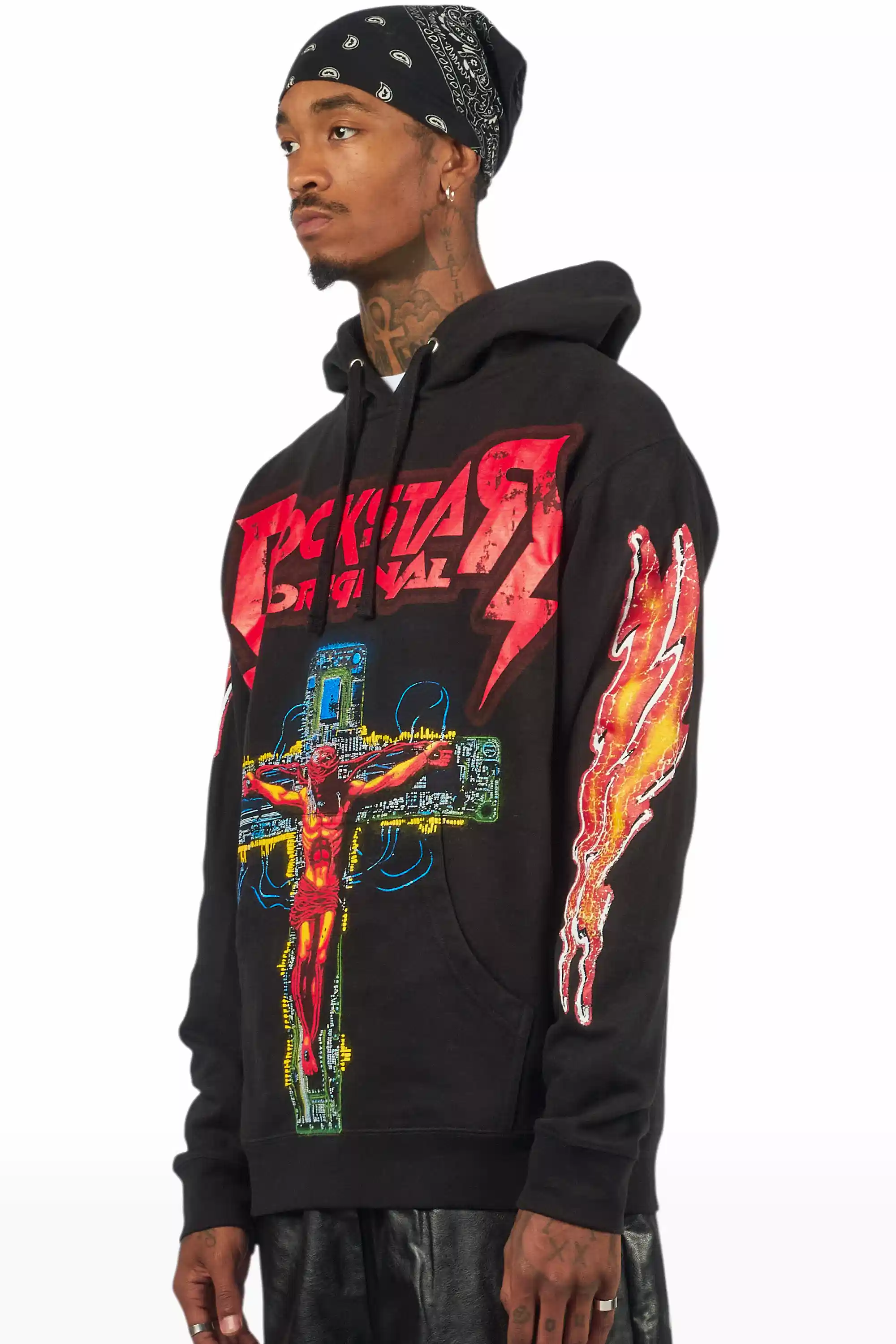 Javion Black/Red Graphic Hoodie - Image 6