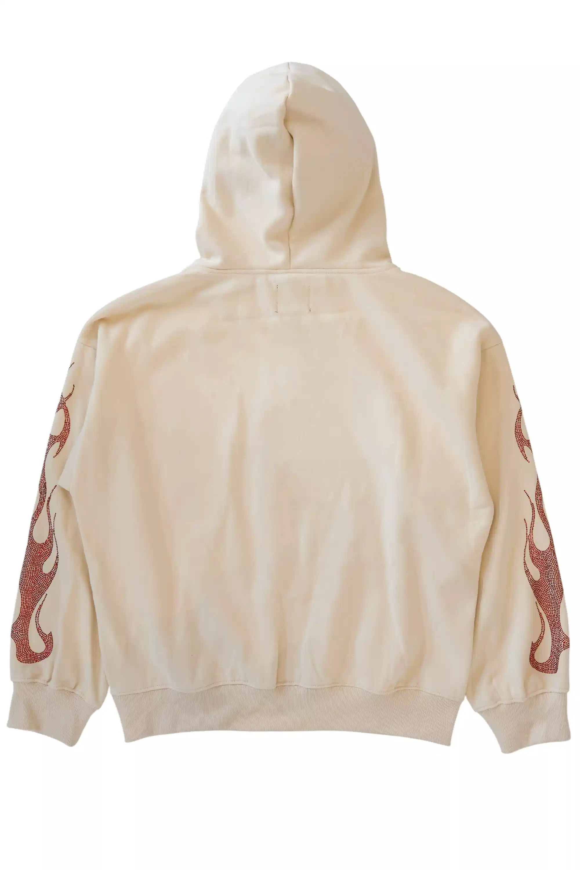 Oryn Beige Rhinestone Oversized Hoodie - Image 4