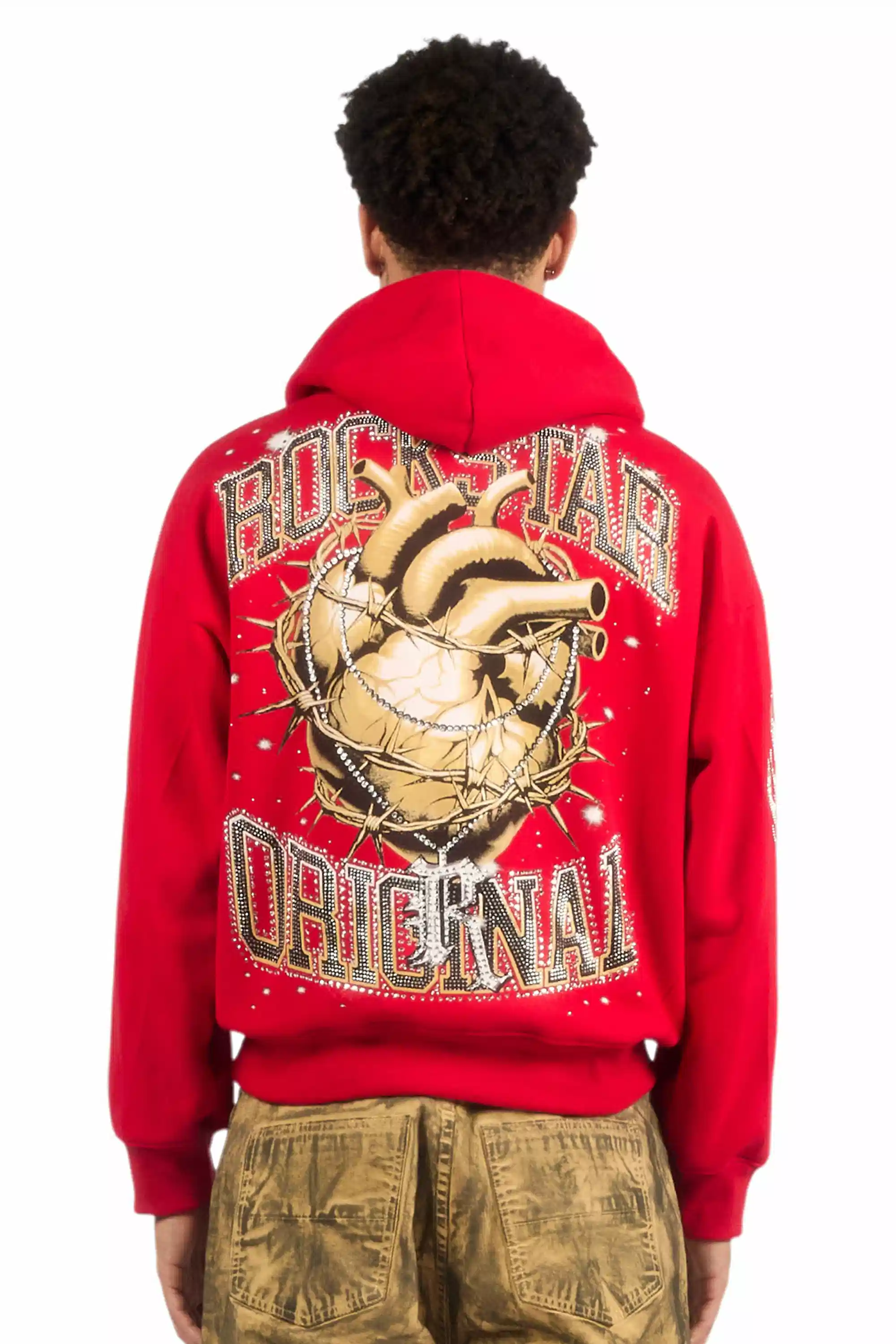 Krock Red Rhinestone Oversized Hoodie - Image 10