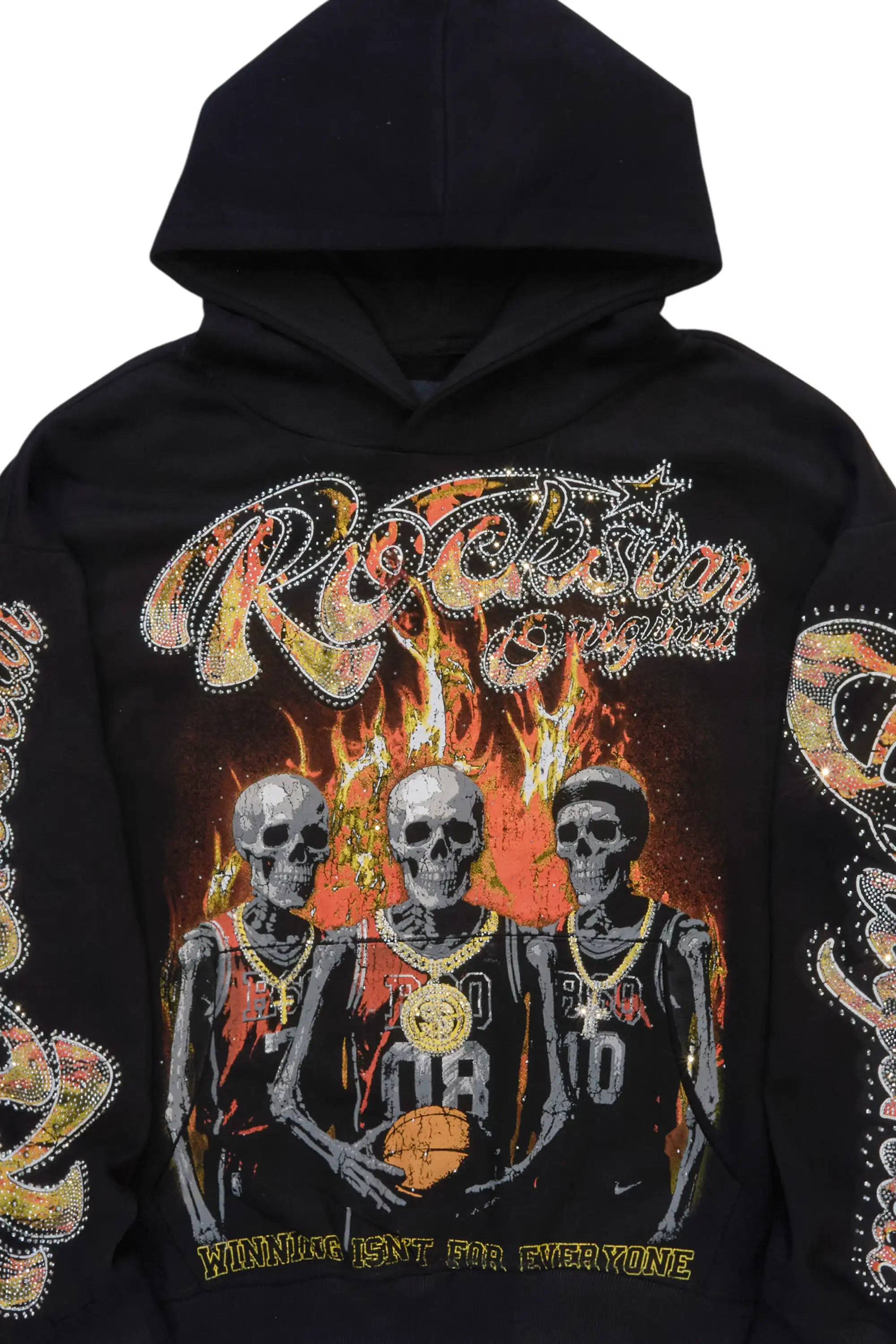 Vincitor Black Rhinestone Oversized Hoodie - Image 7