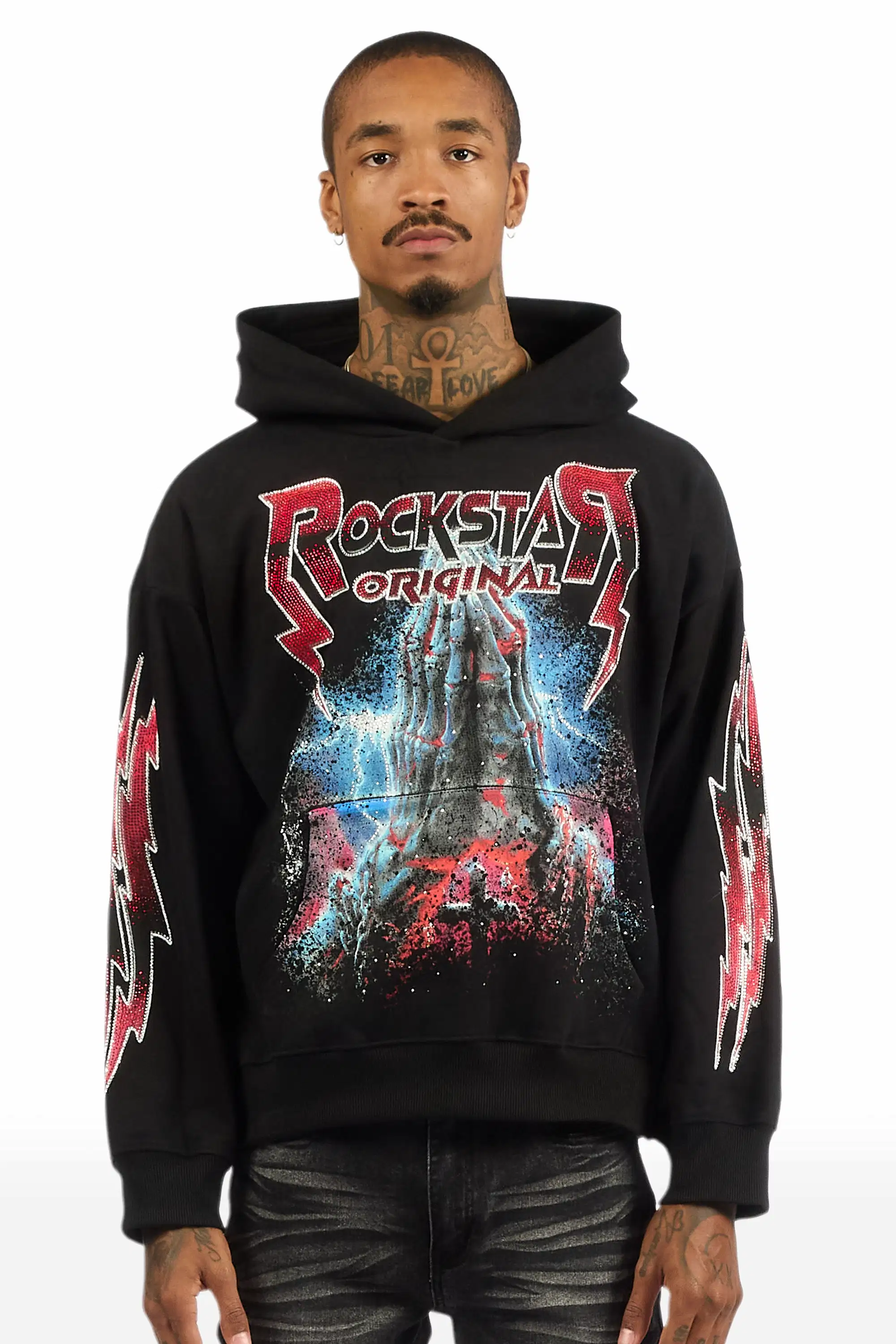 Ruhl Black Rhinestone Oversized Hoodie - Image 3