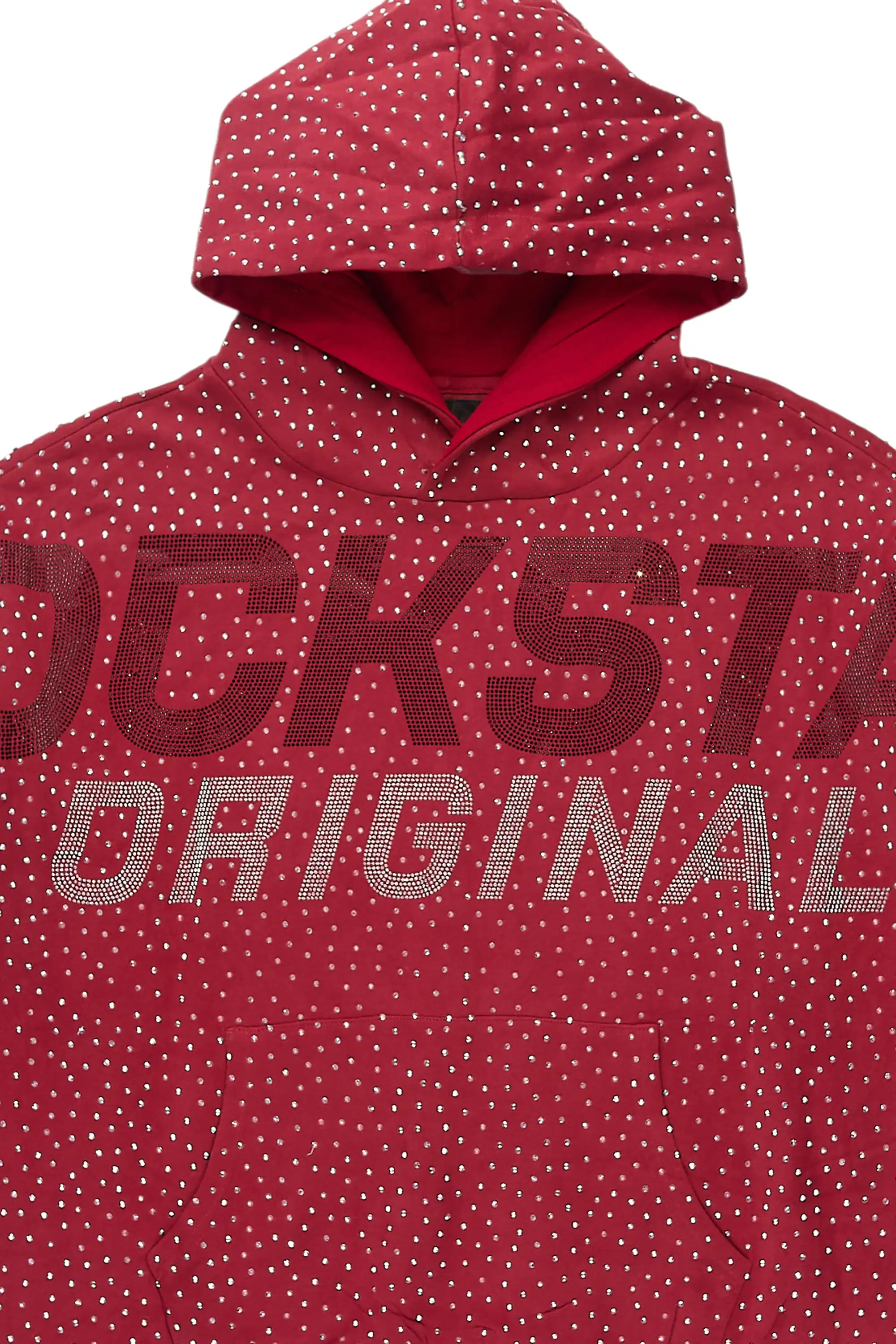 Iceout Red Rhinestone Oversized Hoodie - Image 7