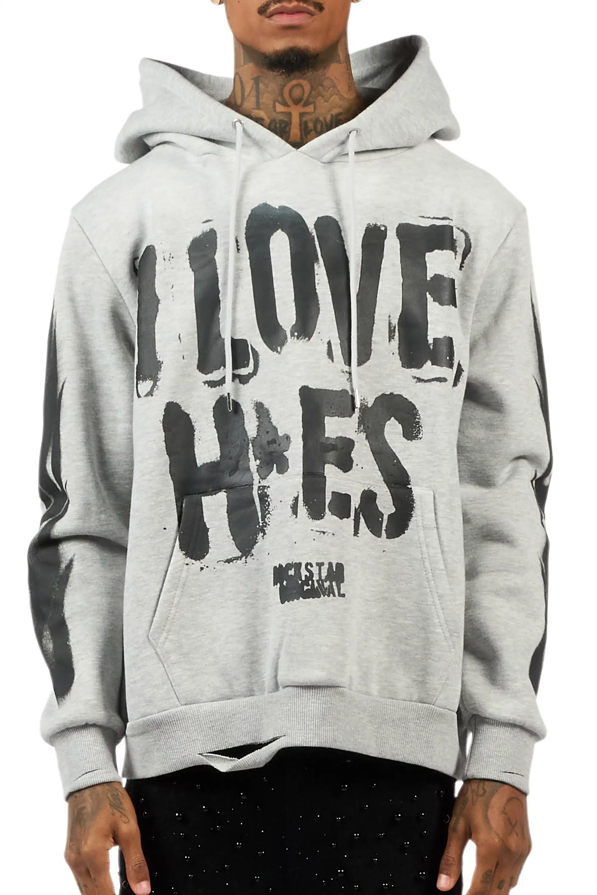 Banyan Heather Grey Graphic Relaxed Hoodie - Image 6