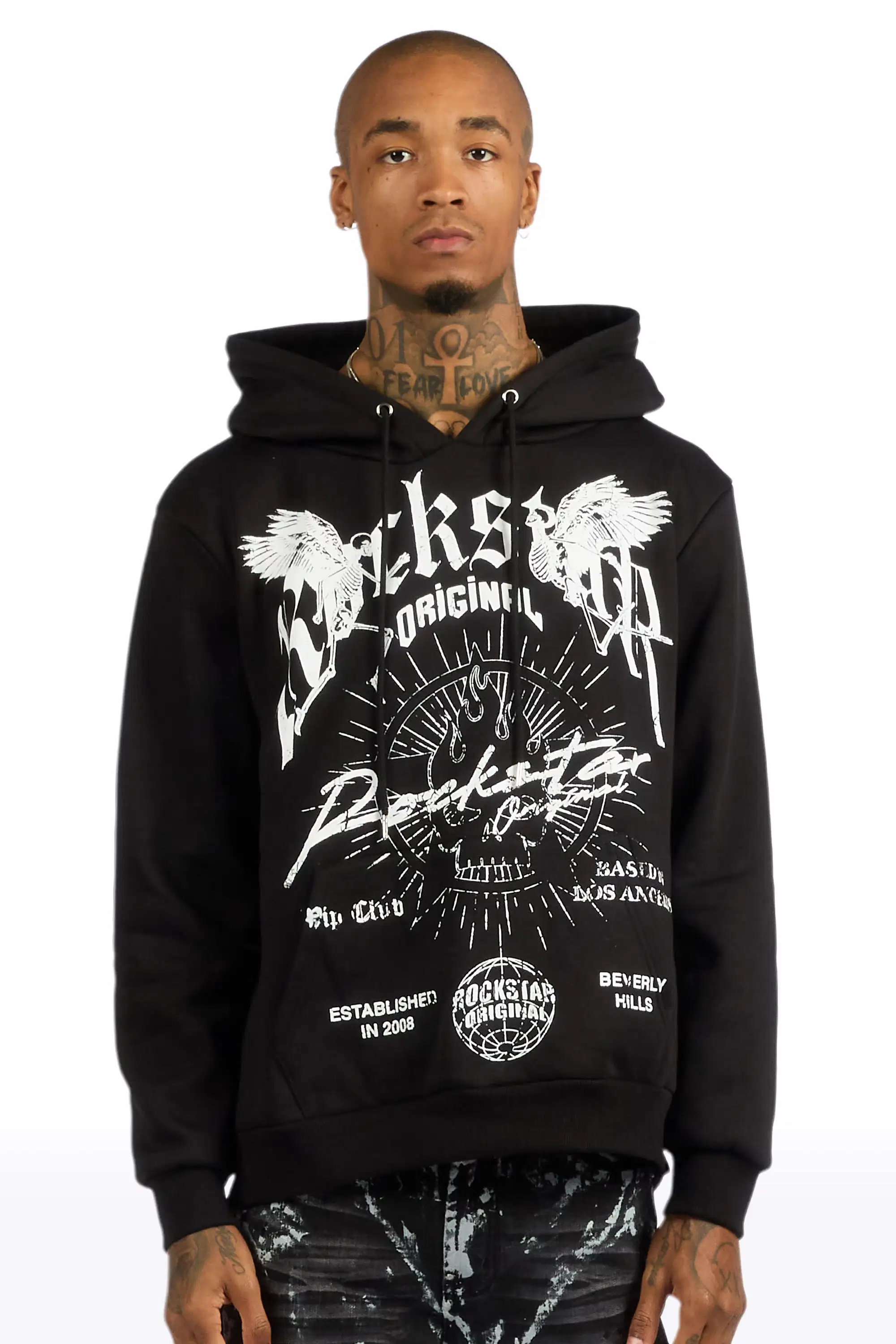 Tally Black Graphic Relaxed Hoodie - Image 2