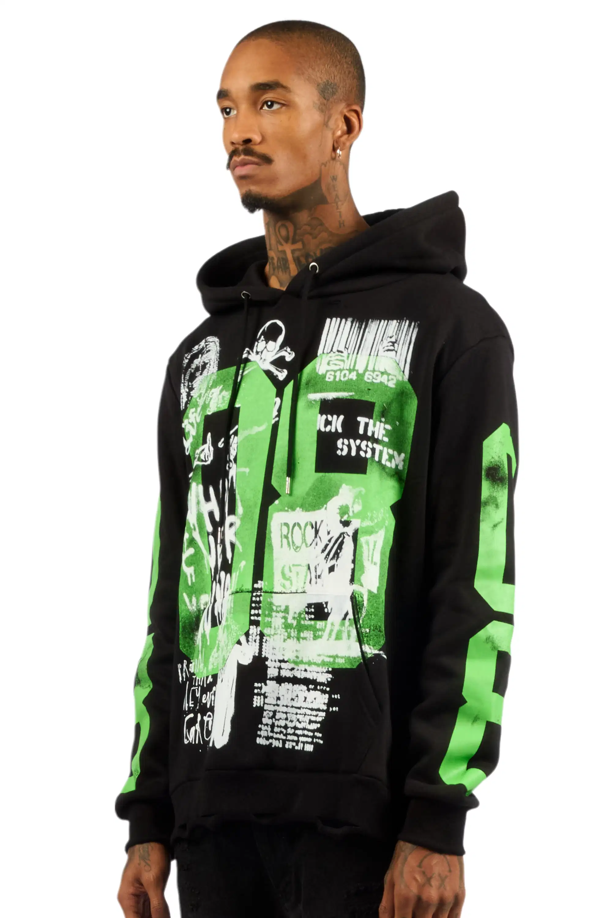 Grill Black/Green Graphic Relaxed Hoodie - Image 5