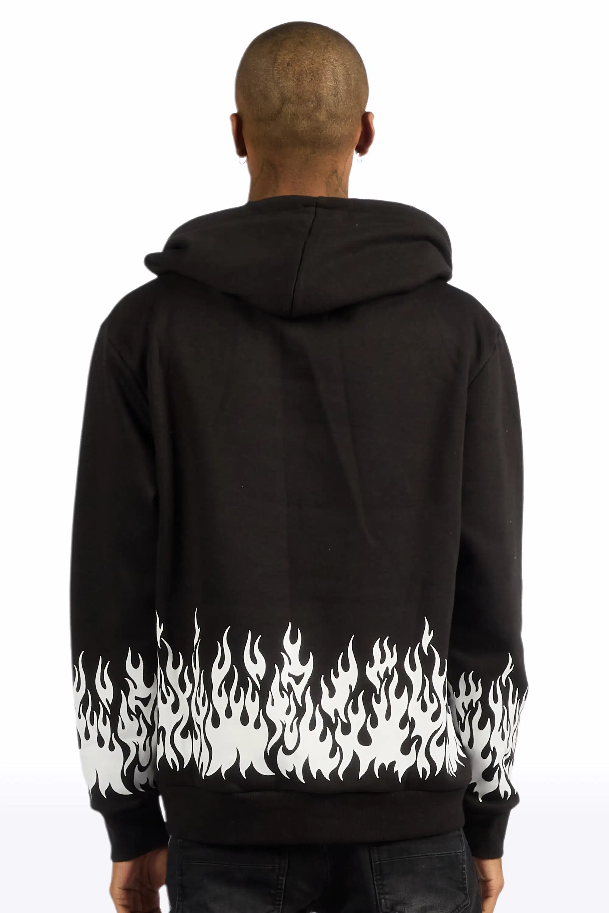 Bubble Black Graphic Relaxed Hoodie - Image 4