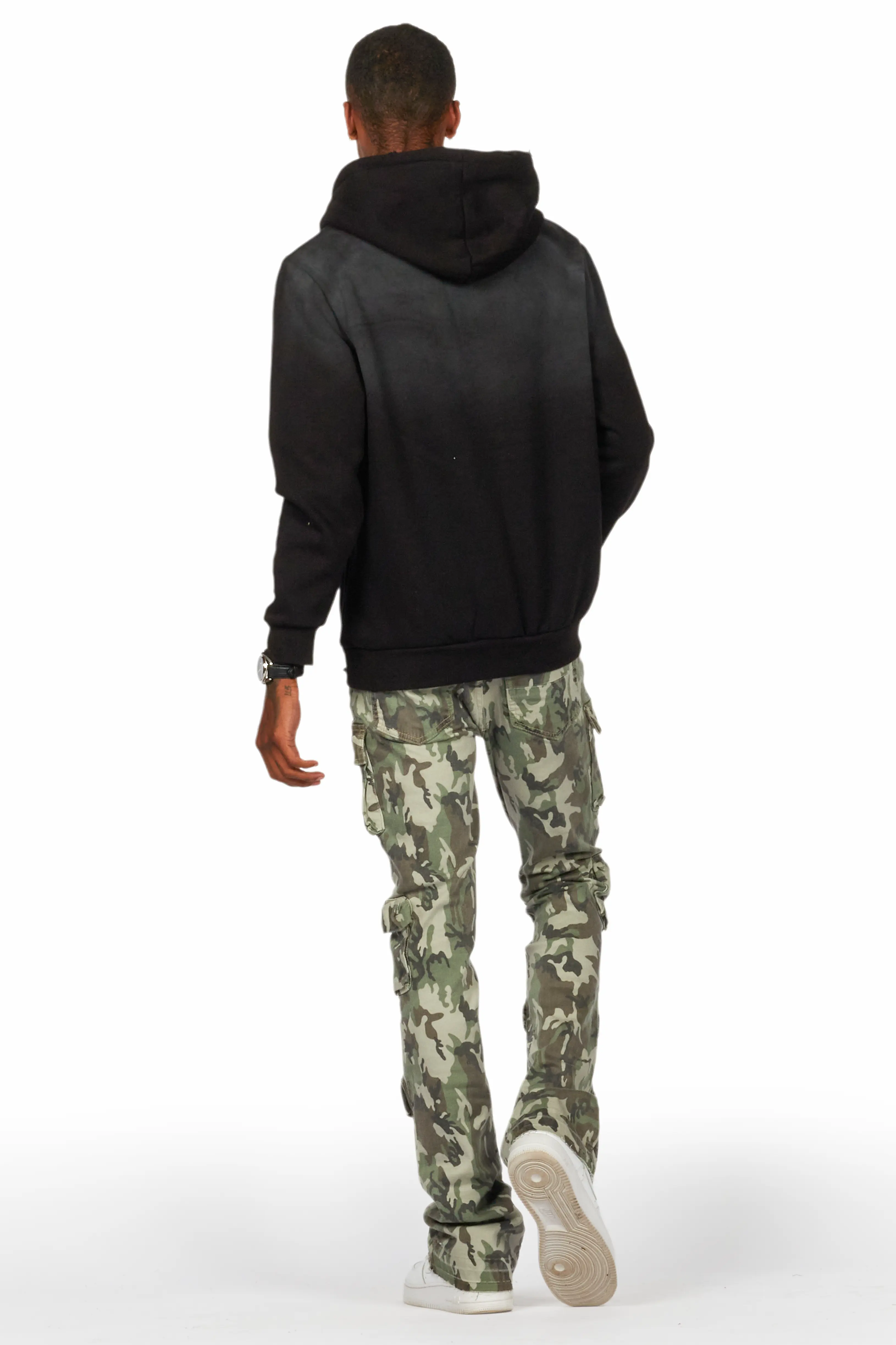 Tarl Black Distressed Graphic Relaxed Hoodie - Image 4