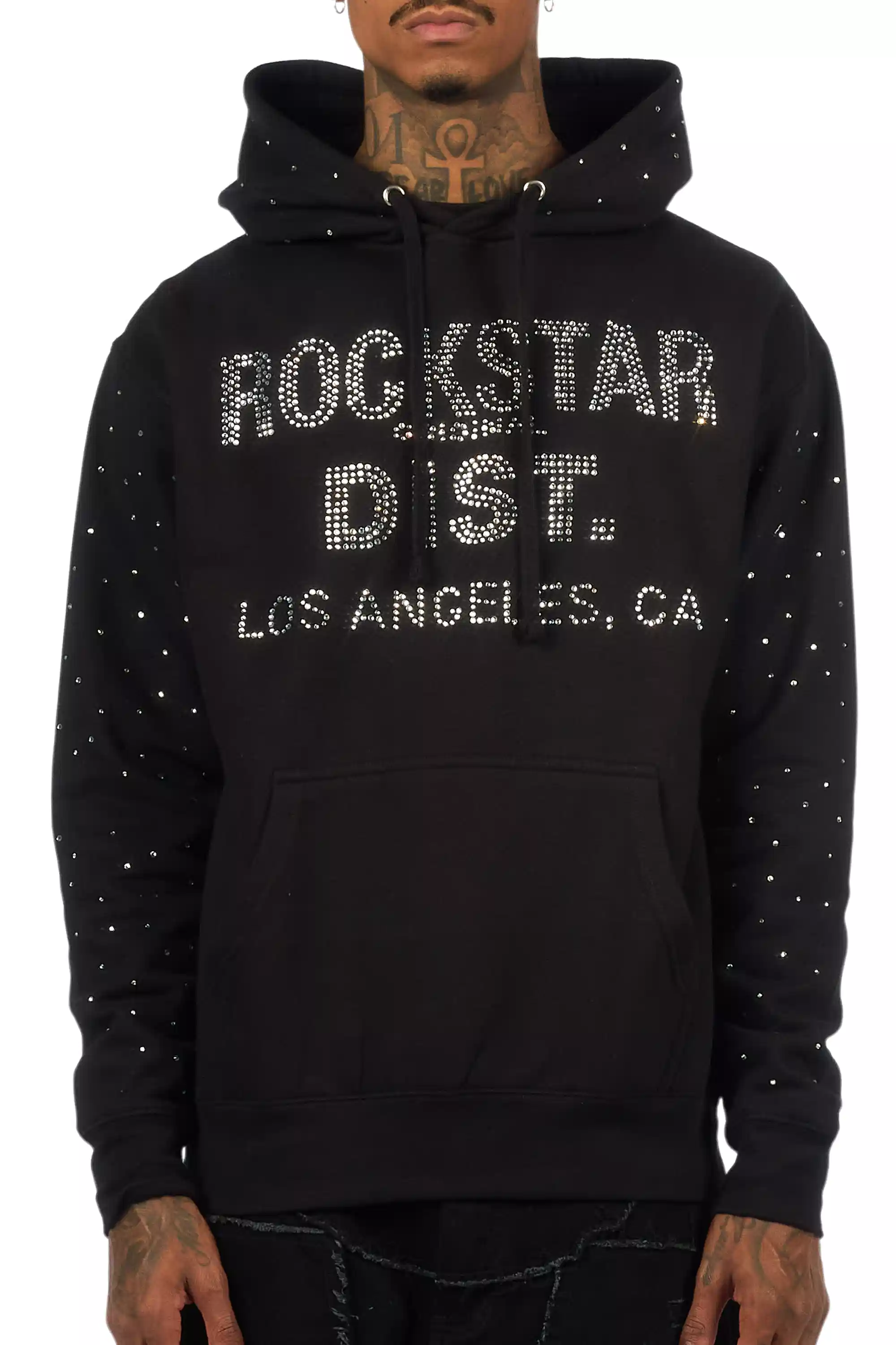 Thryll Black/Silver Rhinestone Graphic Hoodie - Image 8