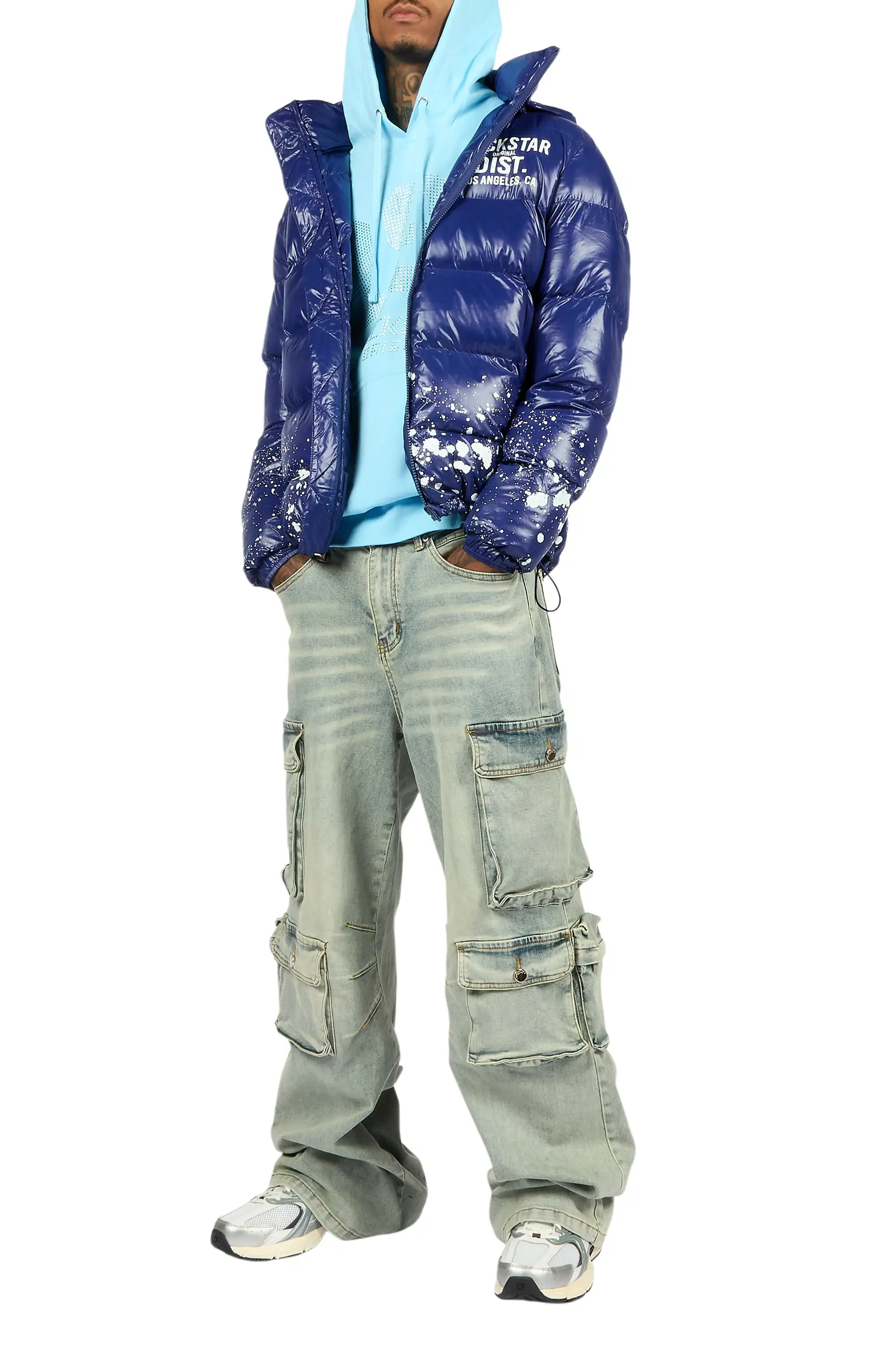 Merek Baby Blue/Silver Rhinestone Graphic Hoodie - Image 6