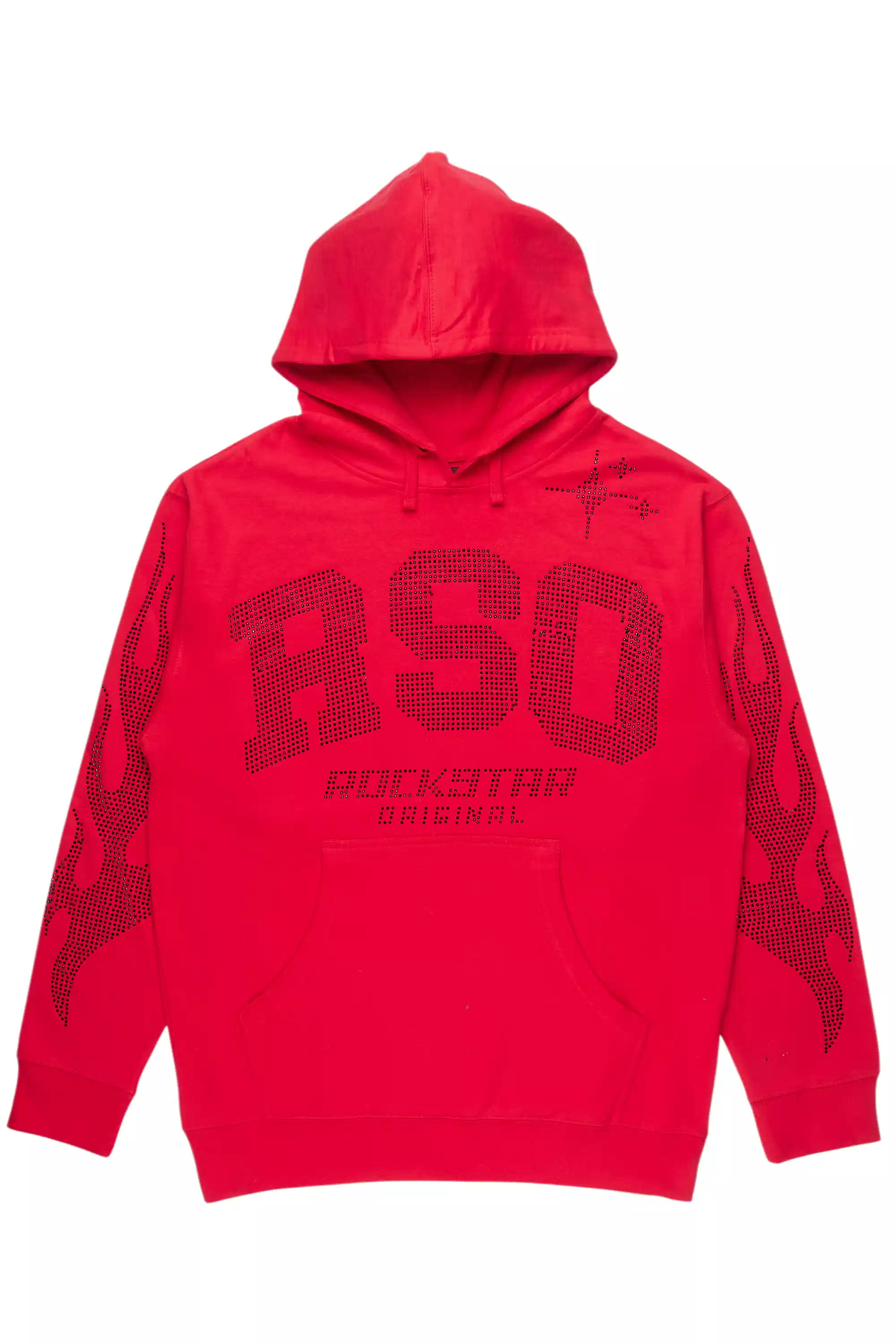 Merek Red/Black Rhinestone Graphic Hoodie