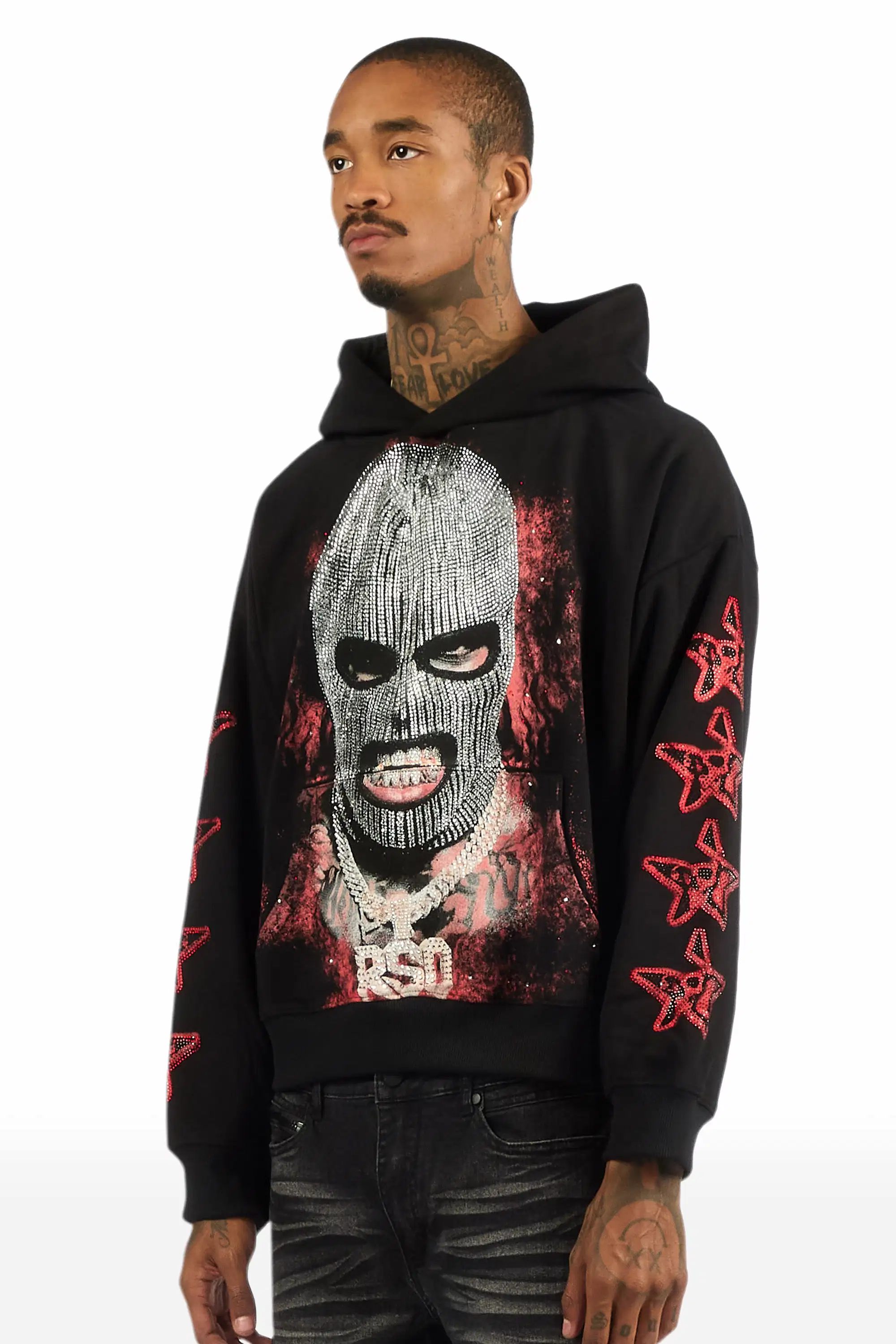 Tyvion Black Rhinestone Oversized Hoodie - Image 5