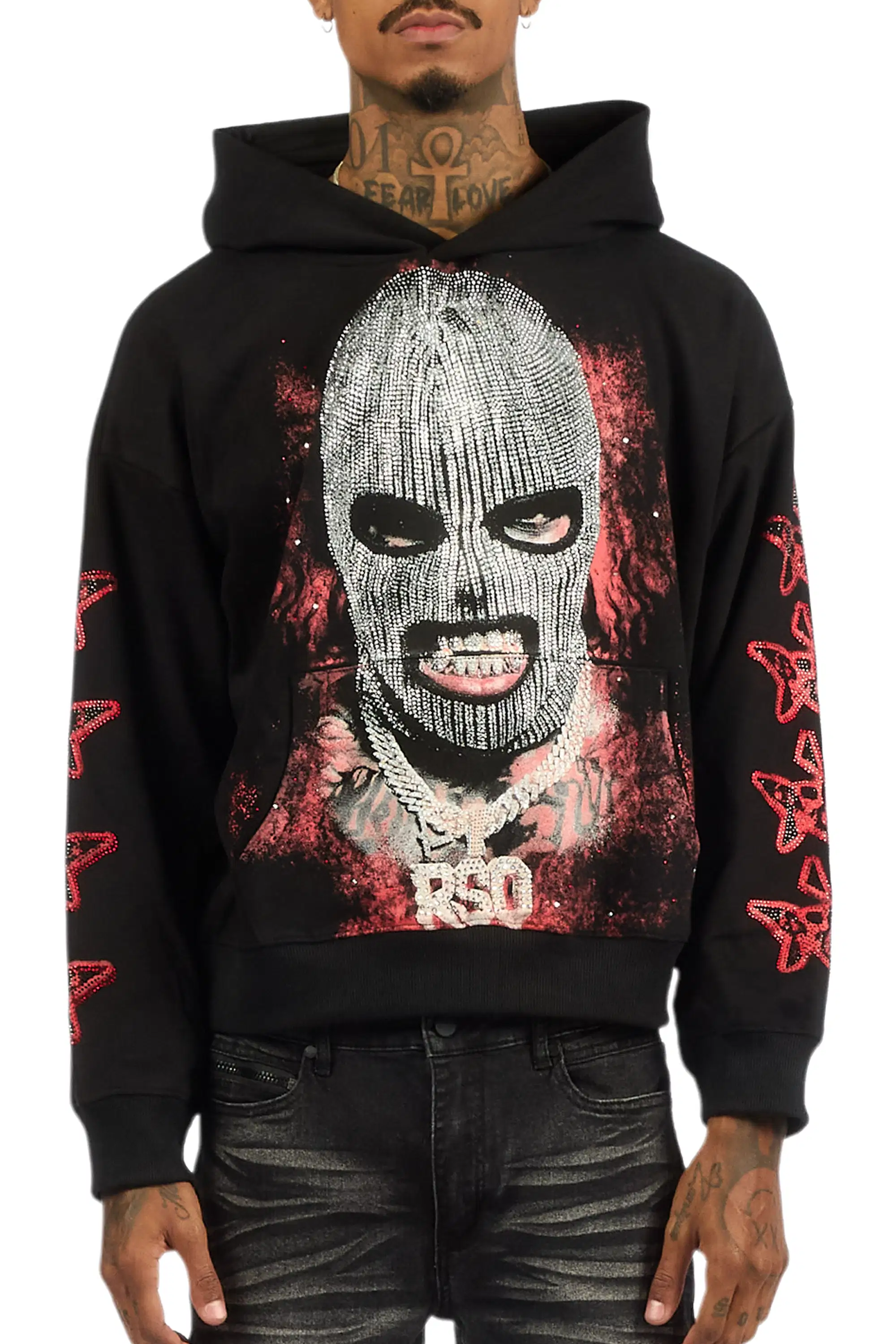 Tyvion Black Rhinestone Oversized Hoodie - Image 7