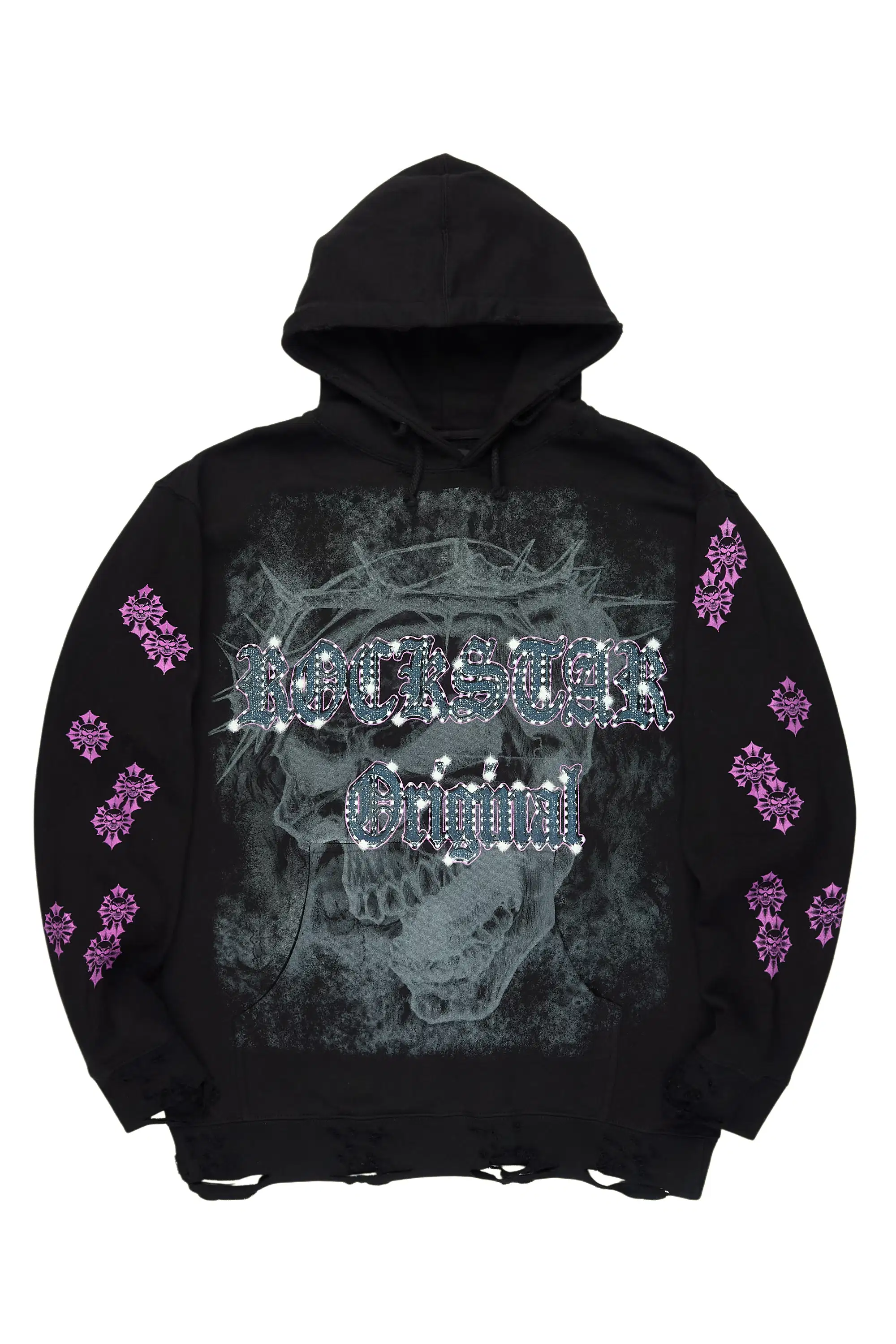 Kyze Black/Multi Distressed Graphic Hoodie