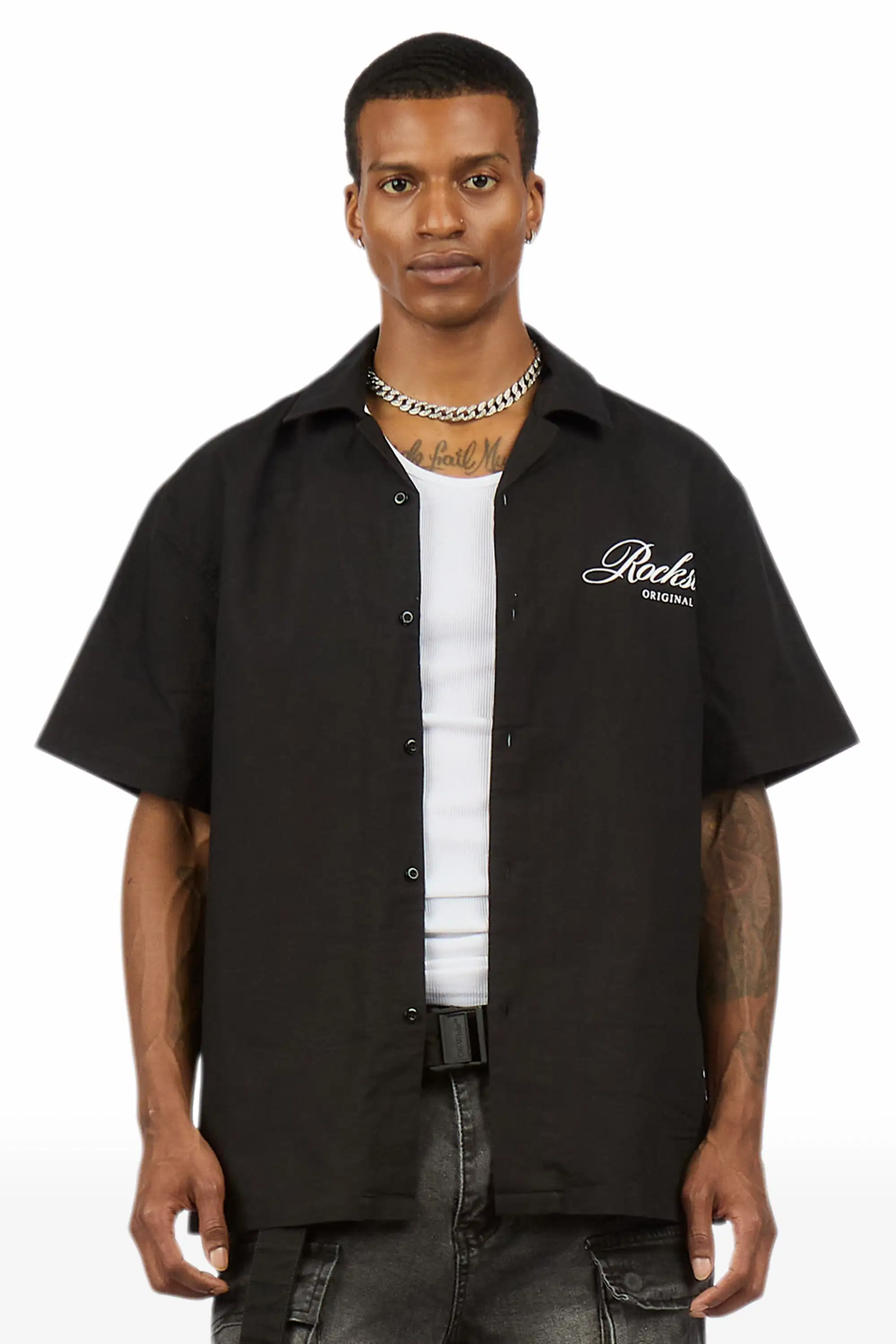 Broadnax Black Button Down Shirt - Image 3