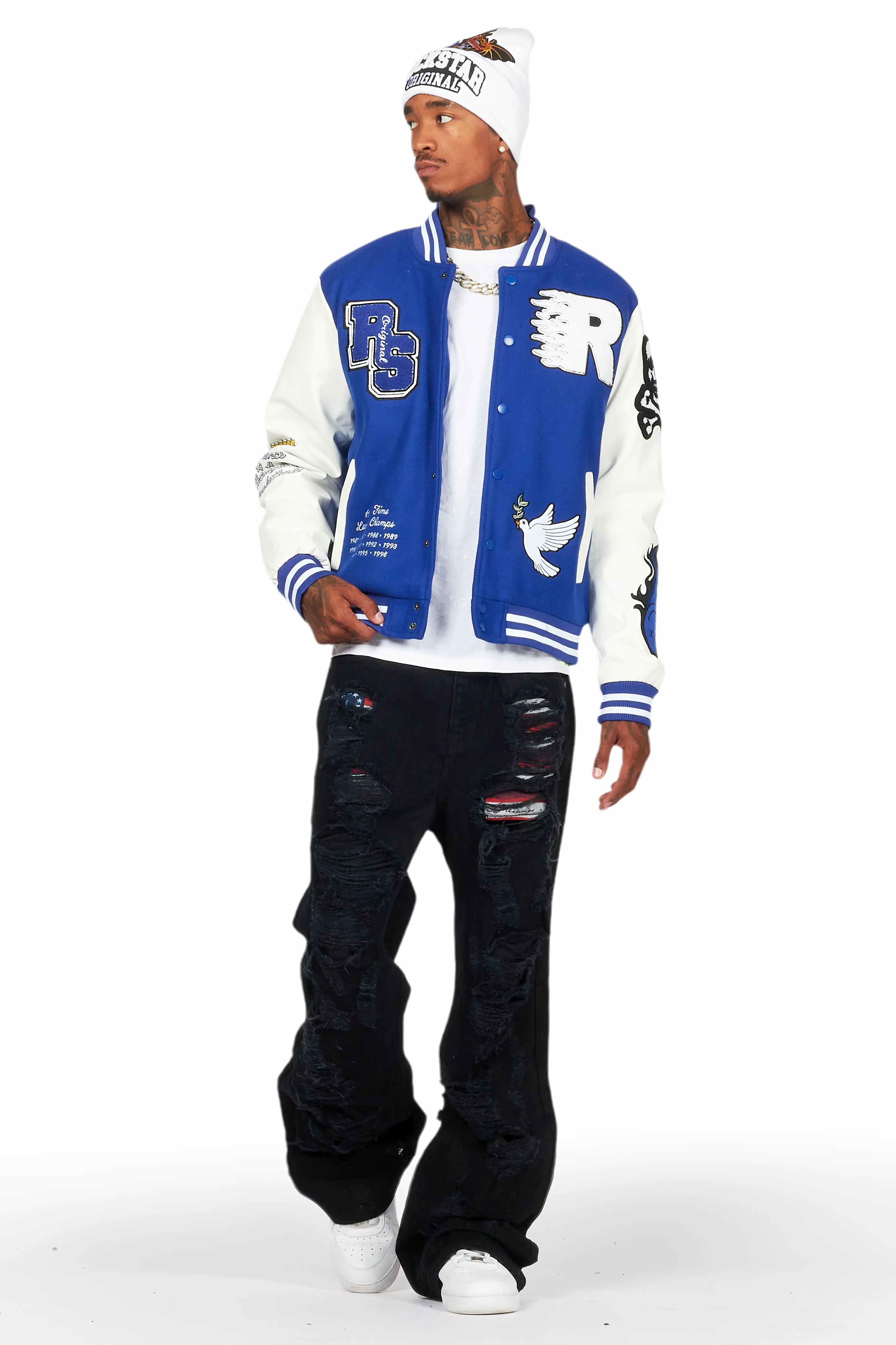 Leaner Royal Blue Bomber Jacket - Image 2