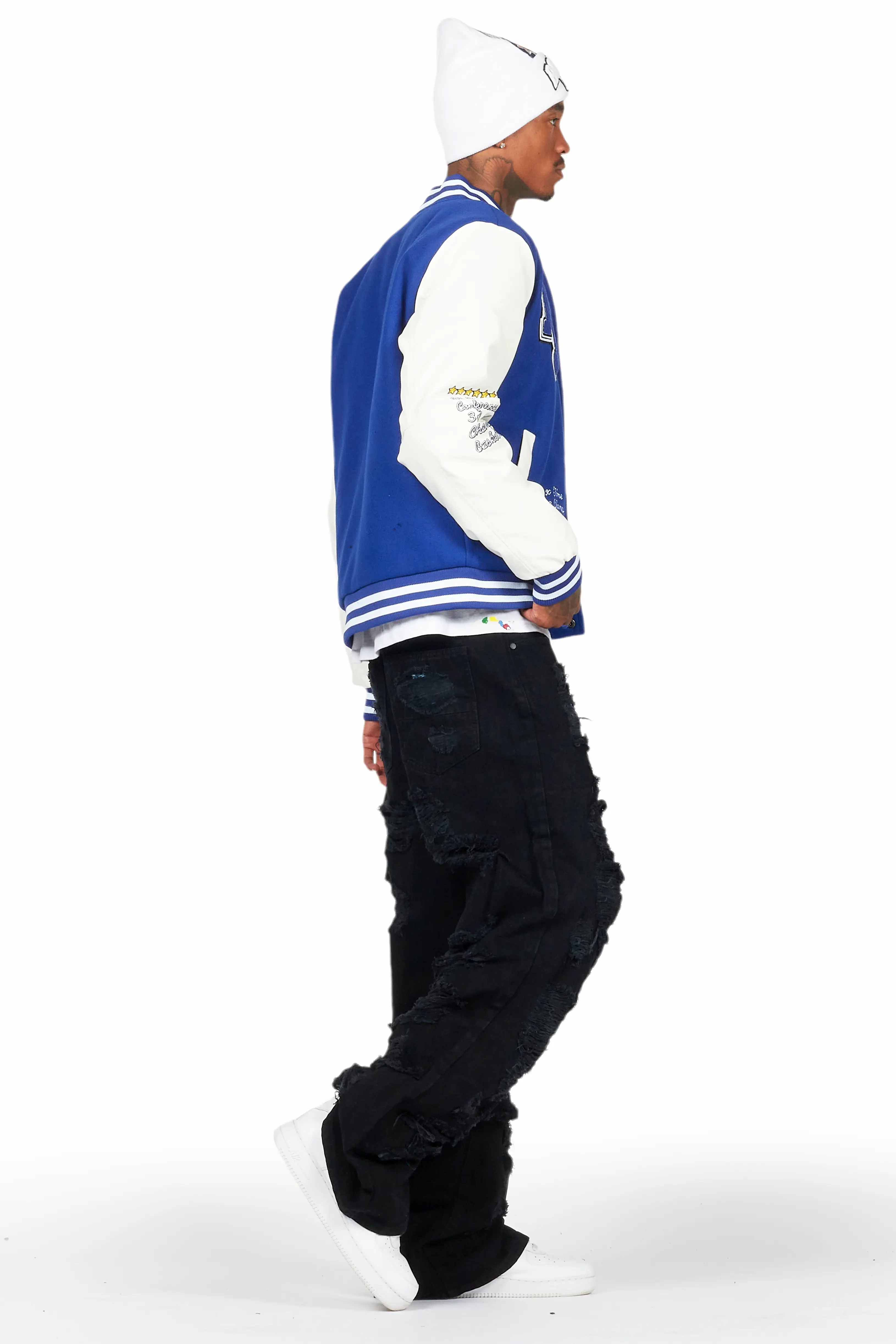 Leaner Royal Blue Bomber Jacket - Image 3