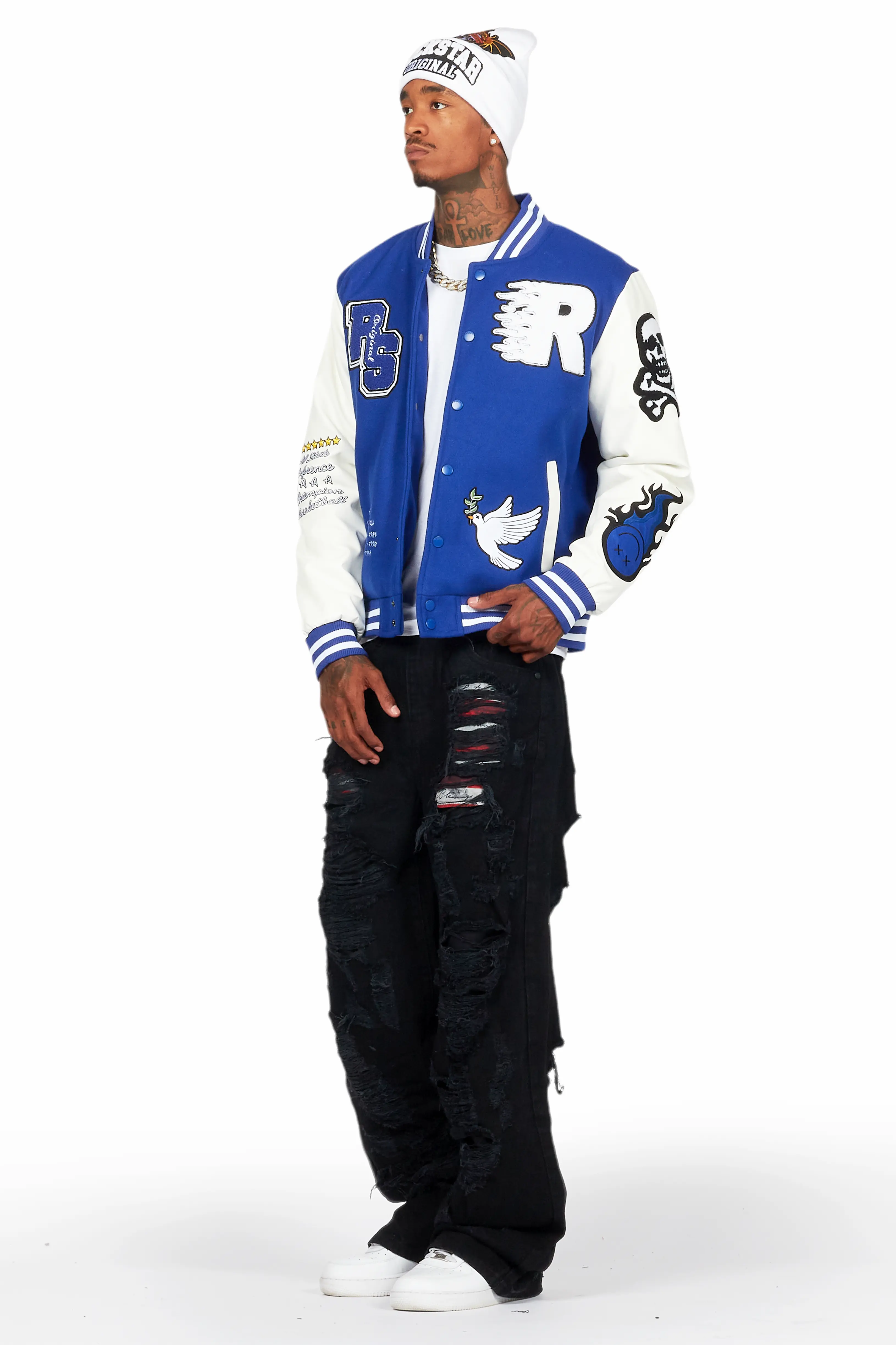 Leaner Royal Blue Bomber Jacket - Image 5