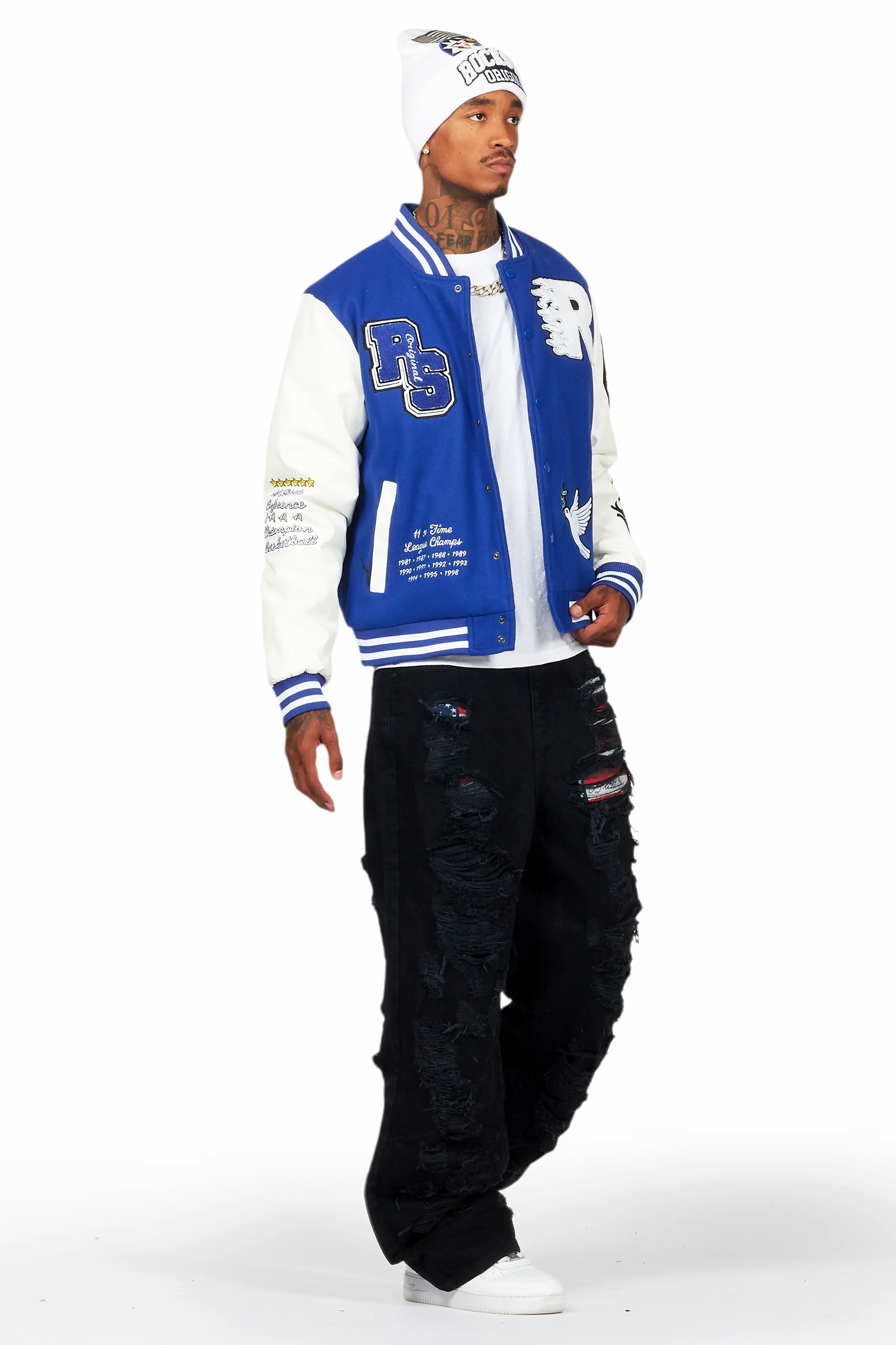 Leaner Royal Blue Bomber Jacket - Image 6
