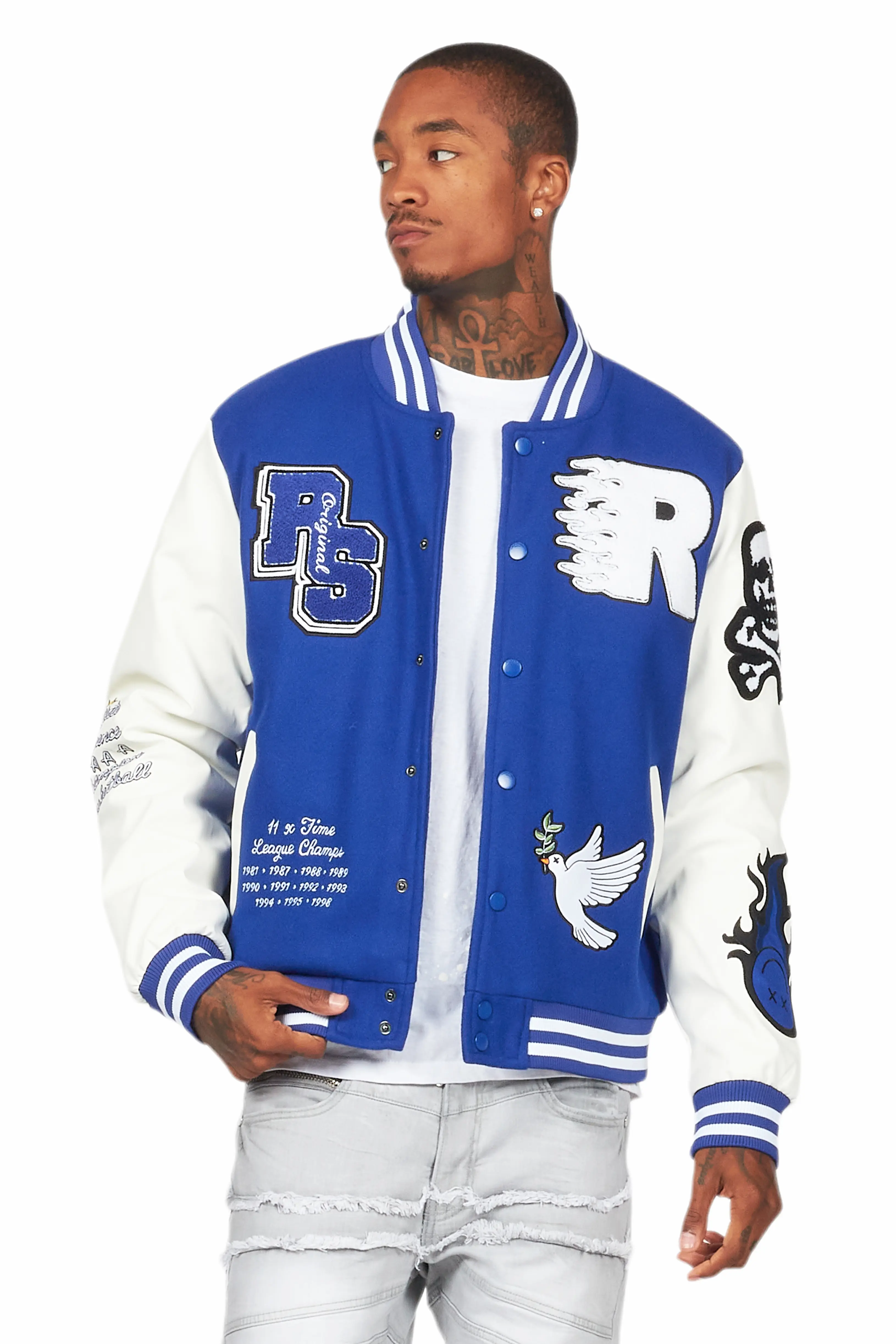 Leaner Royal Blue Bomber Jacket - Image 8